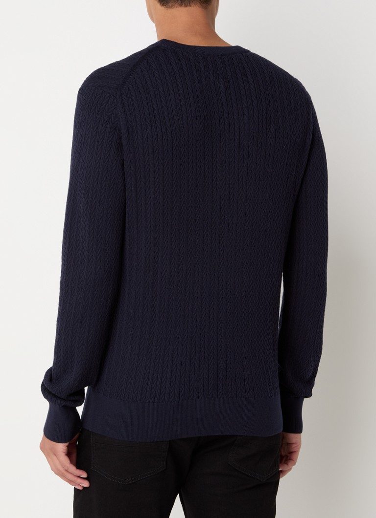 Tommy Hilfiger debel pleteni pulover s teksturom i logotipom