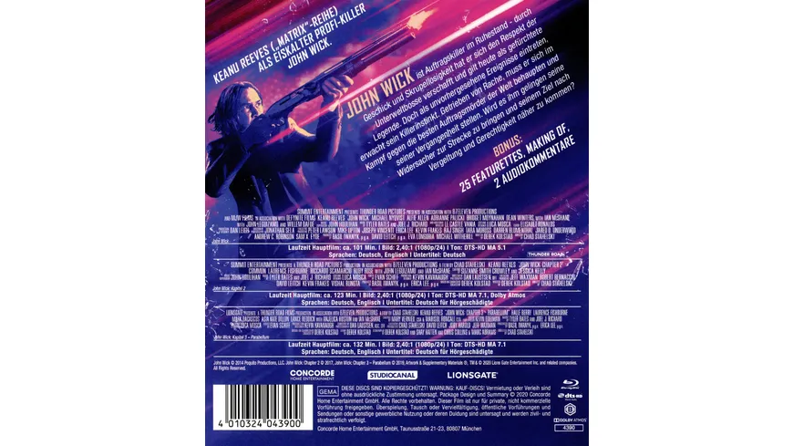 John Wick - Kapitel 1-3  [3 BRs]
