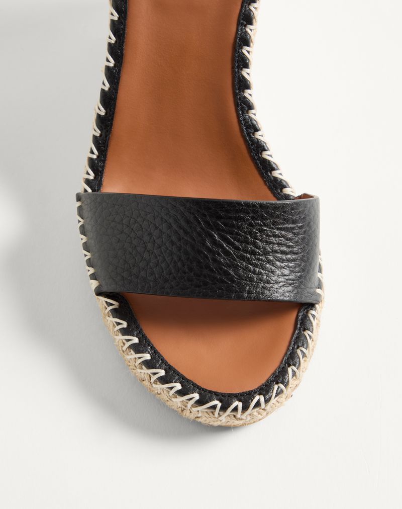 Rockstud dobbelt kilehæl i kornet kalveskind 105 mm