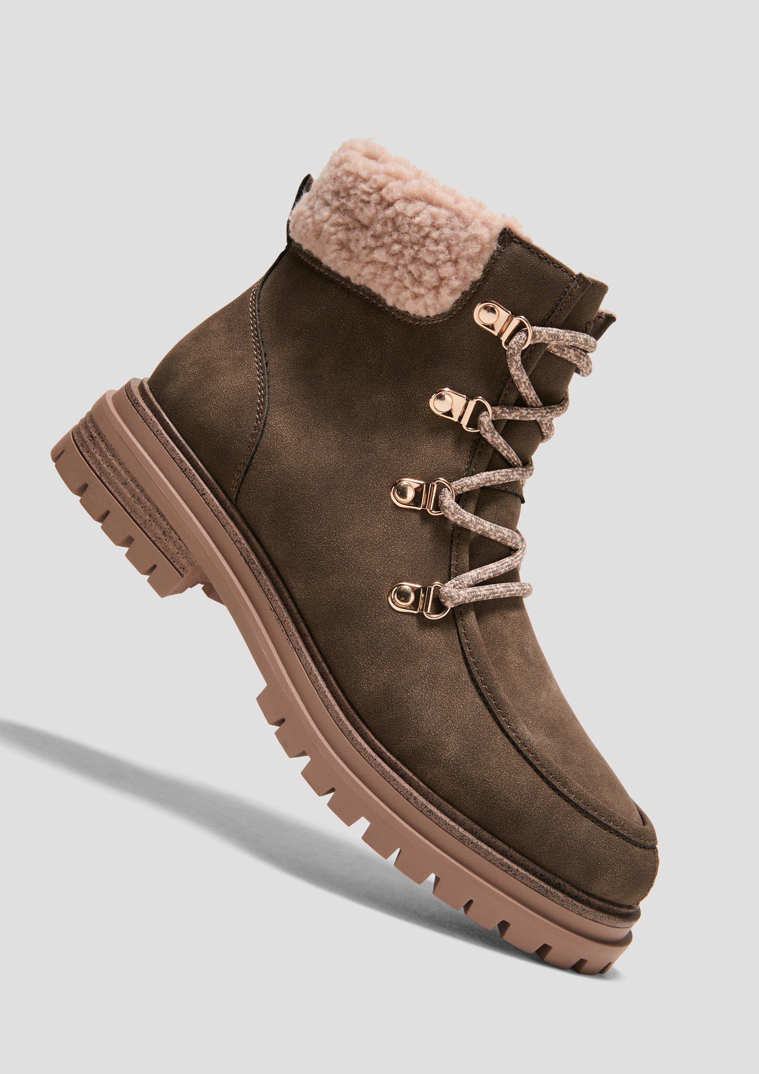 Gefütterte Stiefel in Veloursleder-Optik  6008539-727