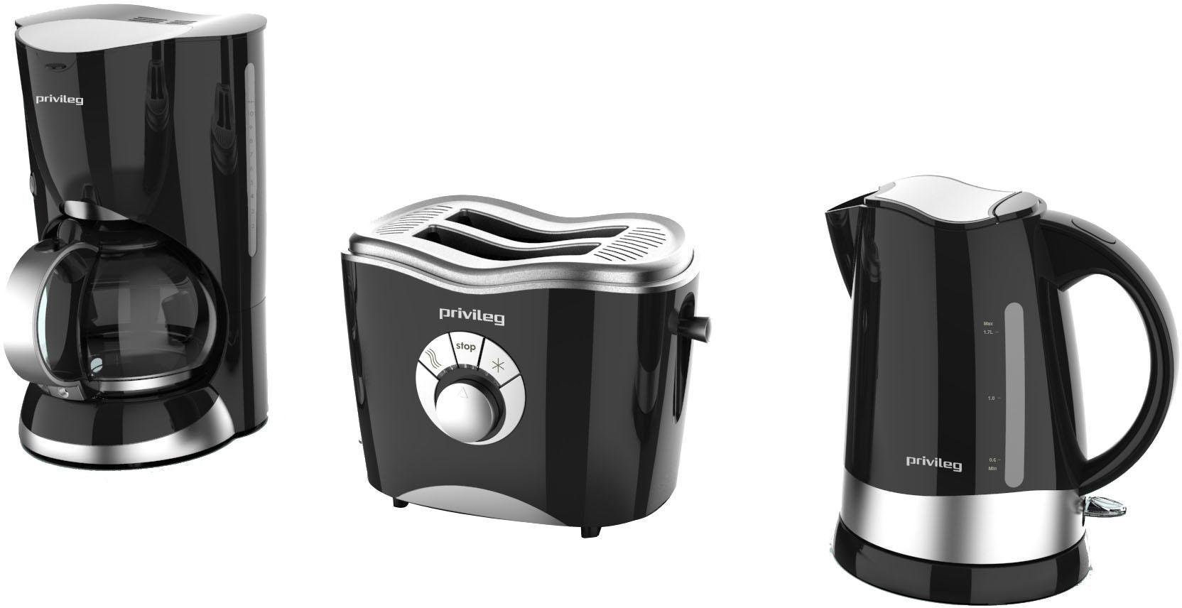 Privileg Filterkaffeemaschine Max. 1080 Watt, 1,37l Kaffeekanne, Papierfilter 1x4, schwarz