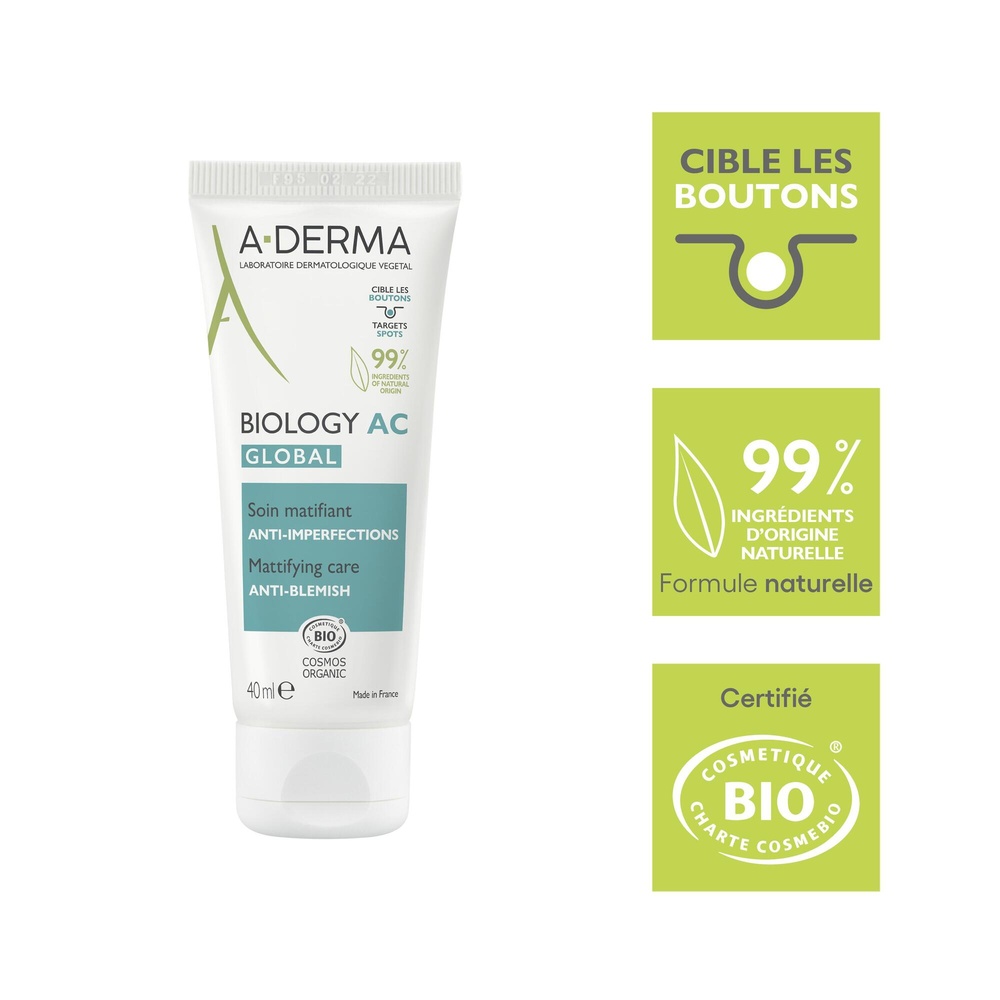 A-Derma Biology AC Global Soin imperfections sévères bio 40 ml Soin imperfections