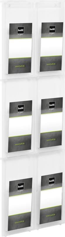 helit The Placativ DIN A4 Prospekthalter Wandmontiert Glasklar H6810802 28,4 x 5,4 x 97,8 cm