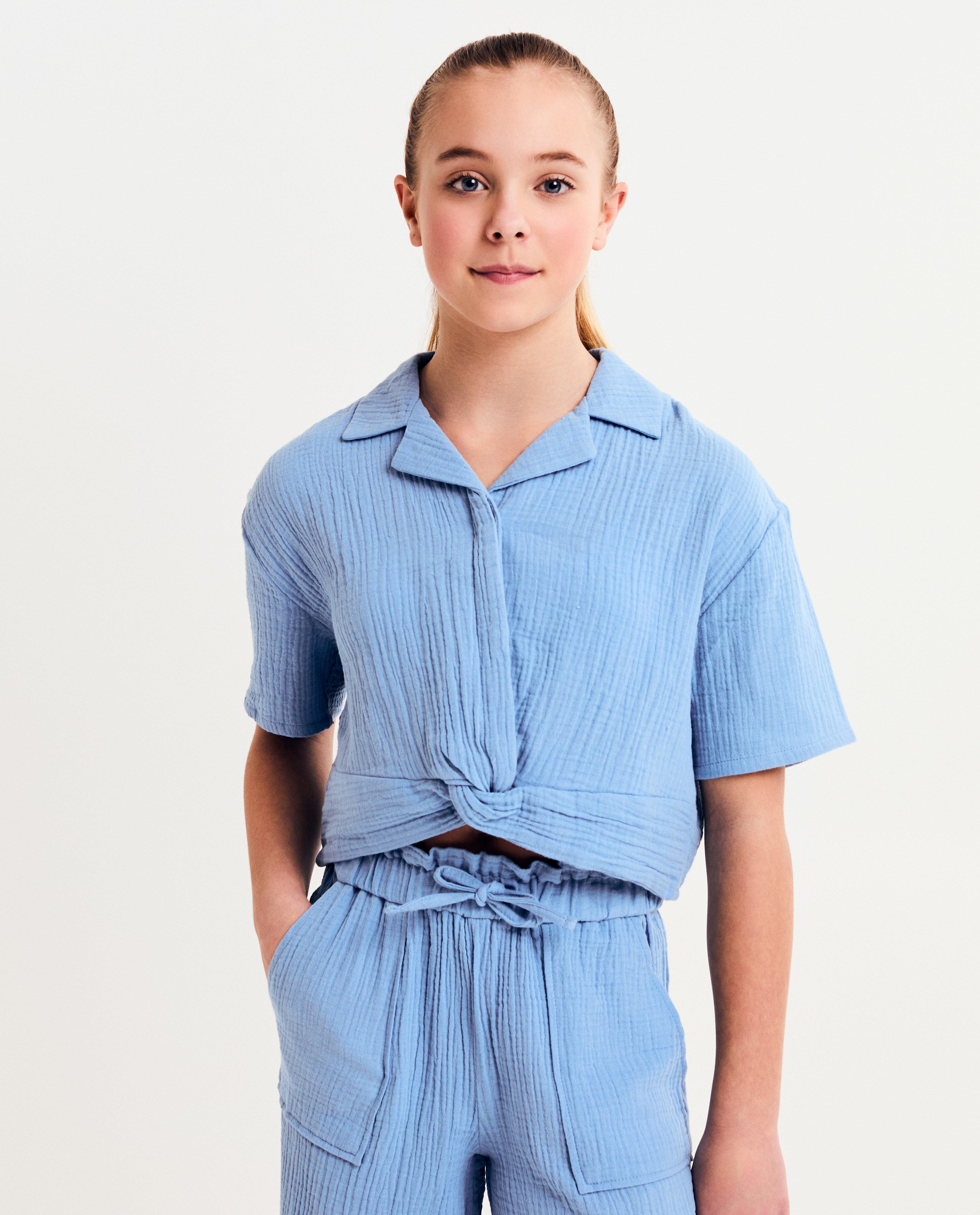 Tricou Tetra cu fish & chips albastru