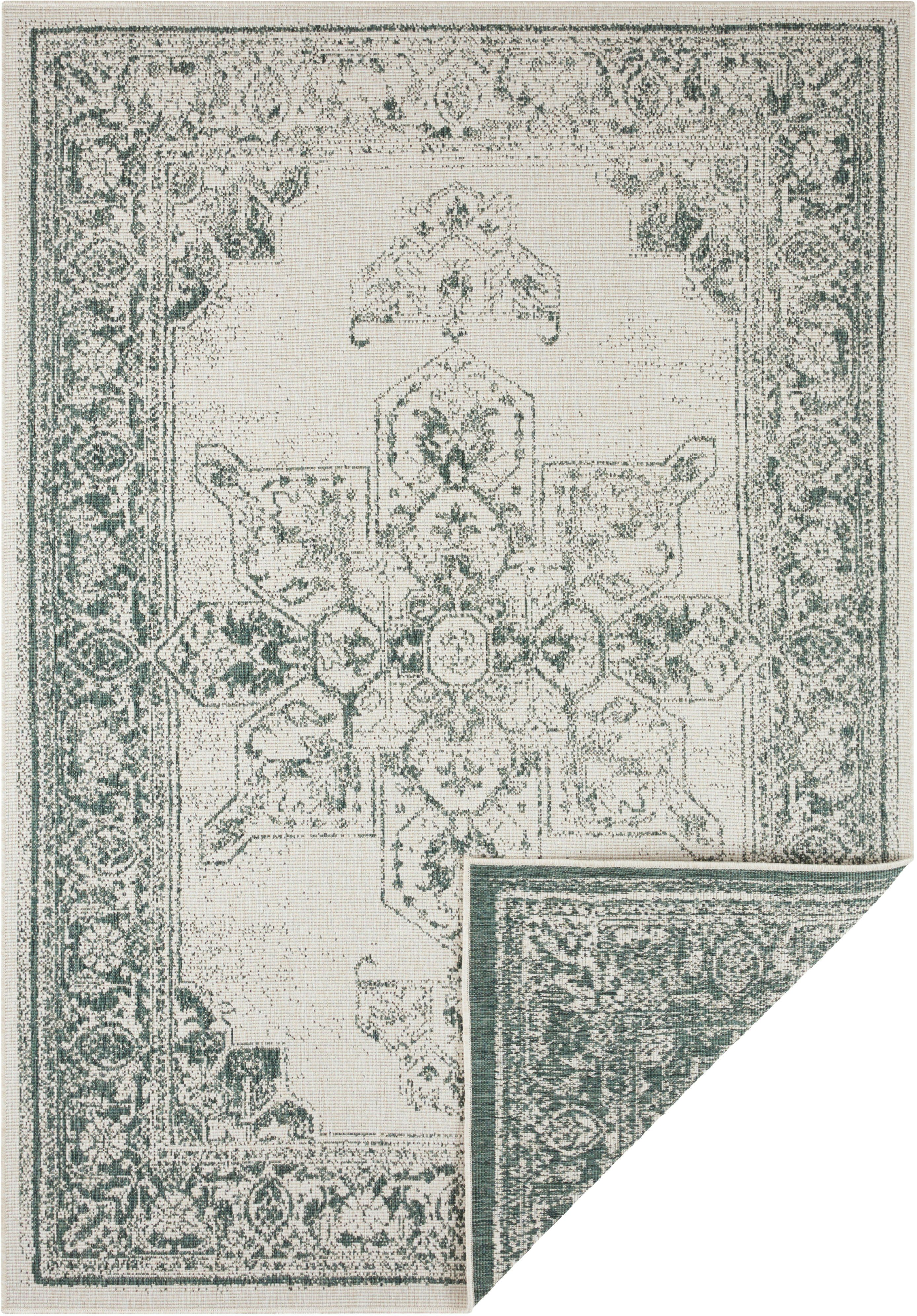Teppich Borbon Wendeteppich, NORTHRUGS, rechteckig, Höhe: 5 mm, In-& Outdoor, Wetterfest, Balkon, Garten, Wohnzimmer, Wasserfest