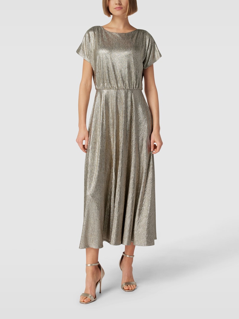 Cocktailkleid in Glanz-Optik in gold