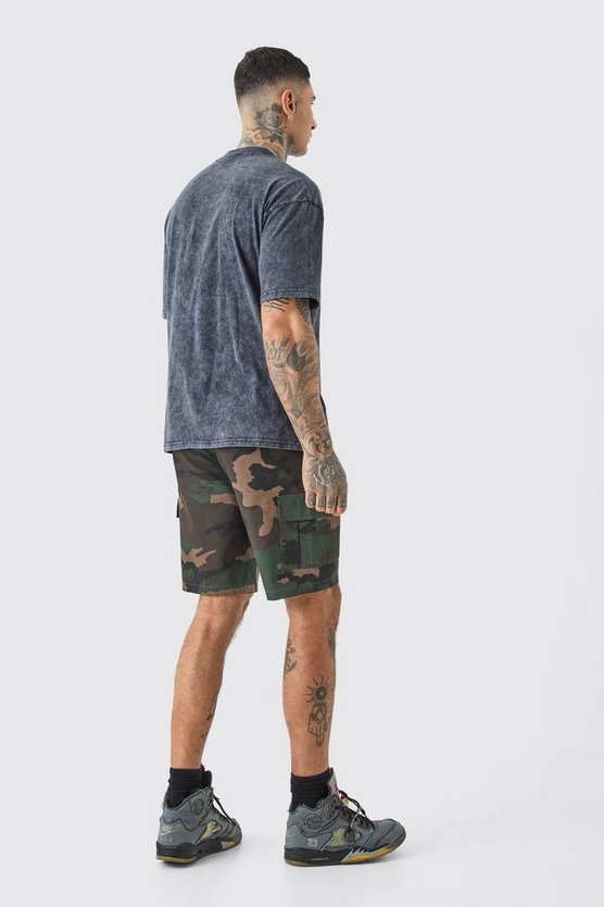 Tall Camouflage Twill Cargo-Shorts