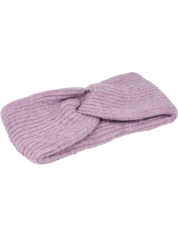 styleBREAKER Strick Stirnband mit Perlrippen Muster und Knoten in Flieder meliert günstig kaufen onesize