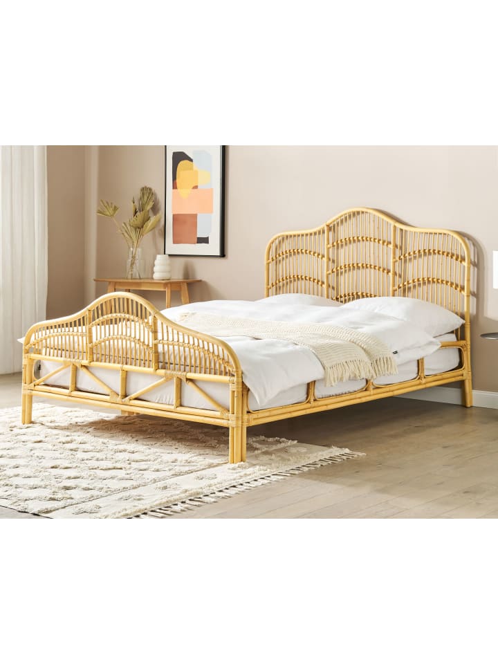 Beliani Doppelbett DOMEYROT in Heller Holzfarbton - (W) 167 x (H) 130 x (L) 207 cm günstig kaufen onesize