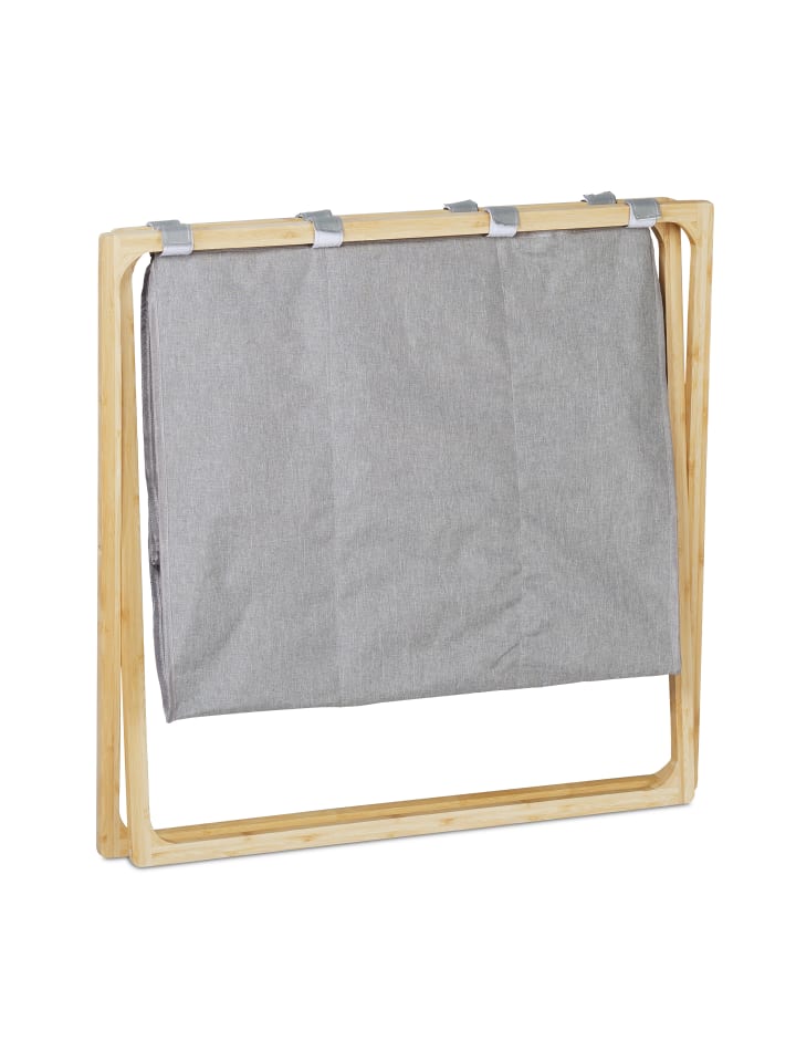 relaxdays Wäschesortierer in Grau/Natur - 3x 28 l günstig kaufen onesize