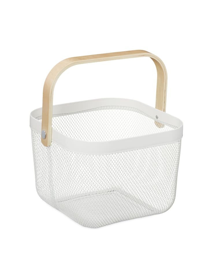relaxdays Aufbewahrungskorb in Weiß - (B)26 x (H)17,5 x (T)24,5 cm günstig kaufen onesize