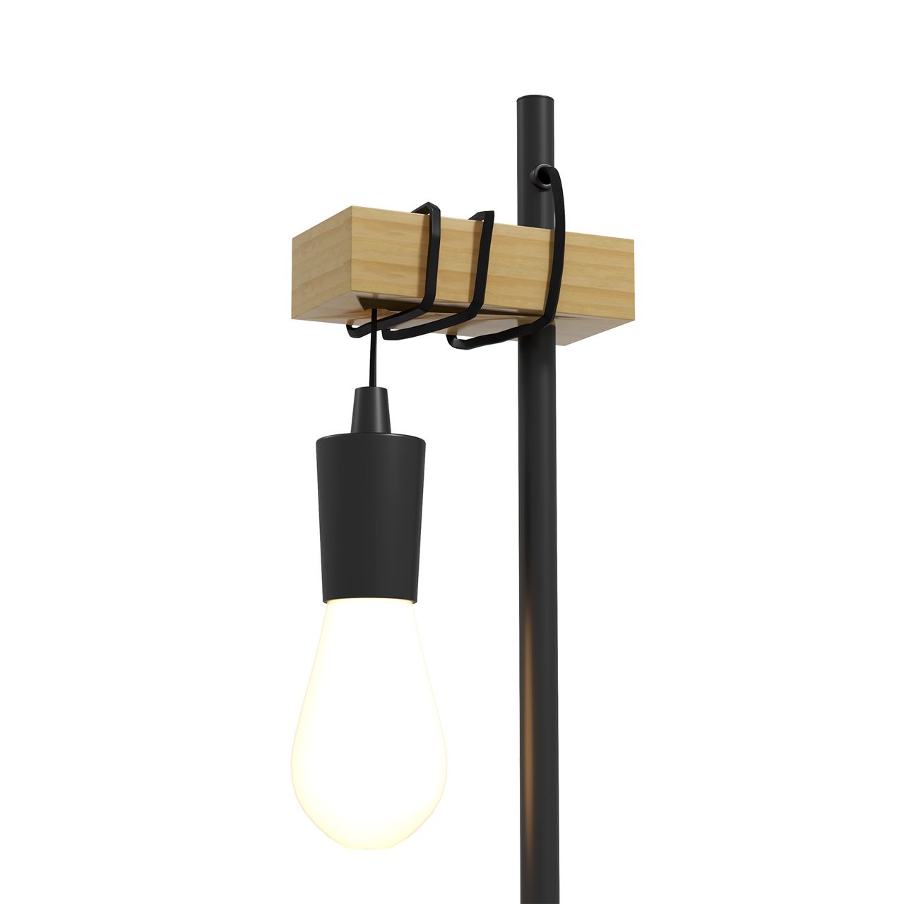 HOMCOM Tischleuchte 40 W Tischlampe, Nachttischlampe im Industrie-Stil Metall