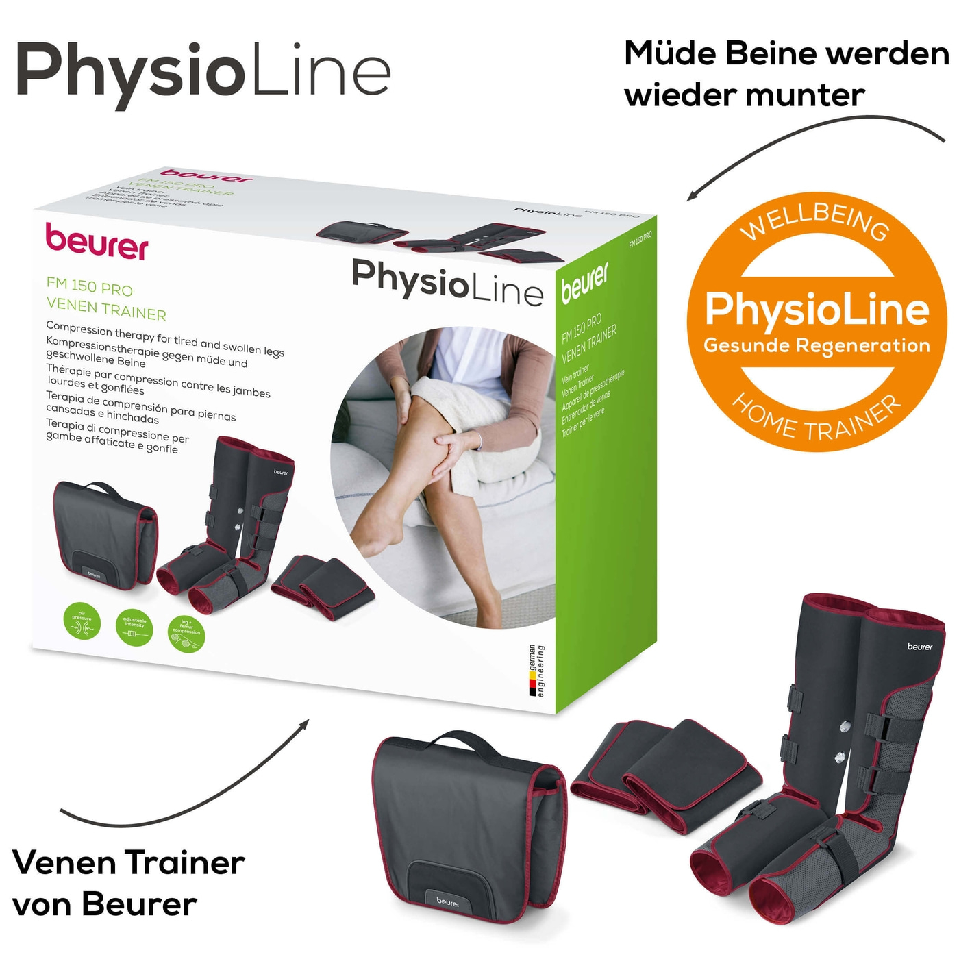 Beurer Venen Trainer FM 150 Pro-Kompressionsmassage mit Venen Trainer für Ober- und Unterschenkel