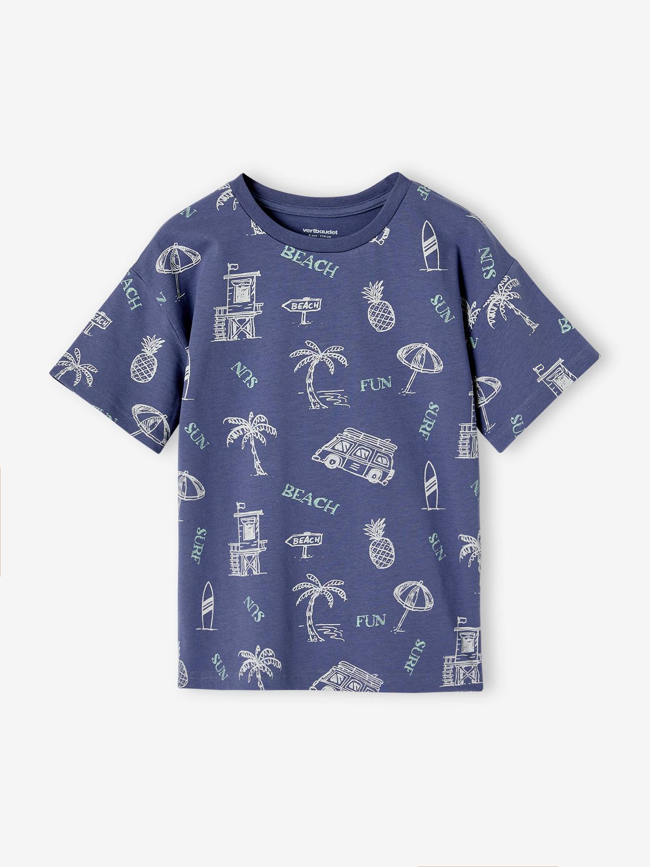 Vertbaudet Jungen T-Shirt mit Recycling-Baumwolle - schieferblau