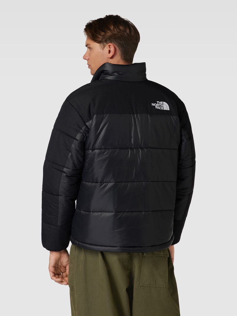 Steppjacke mit Logo-Stitching in schwarz
