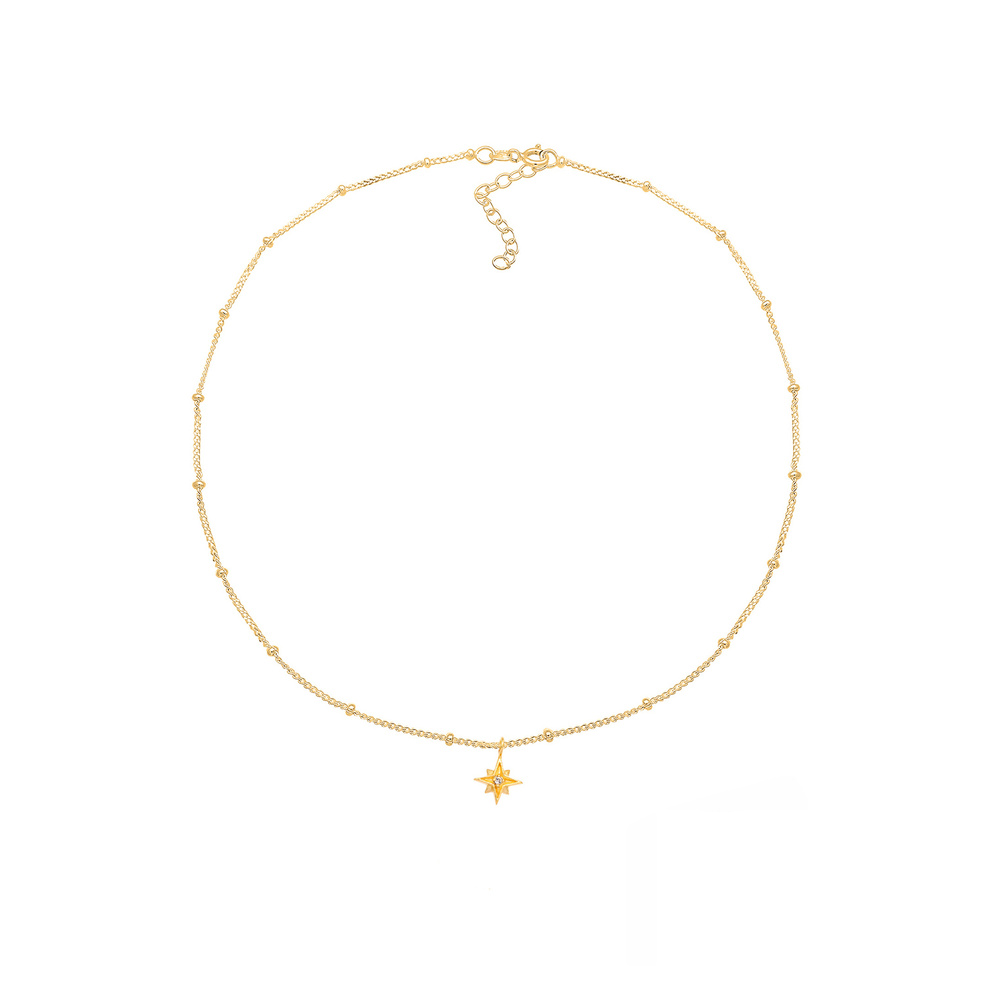 Elli Elli Collier Choker Étoile Pendentif Pétillant Romantique avec des Cristaux Colli collier