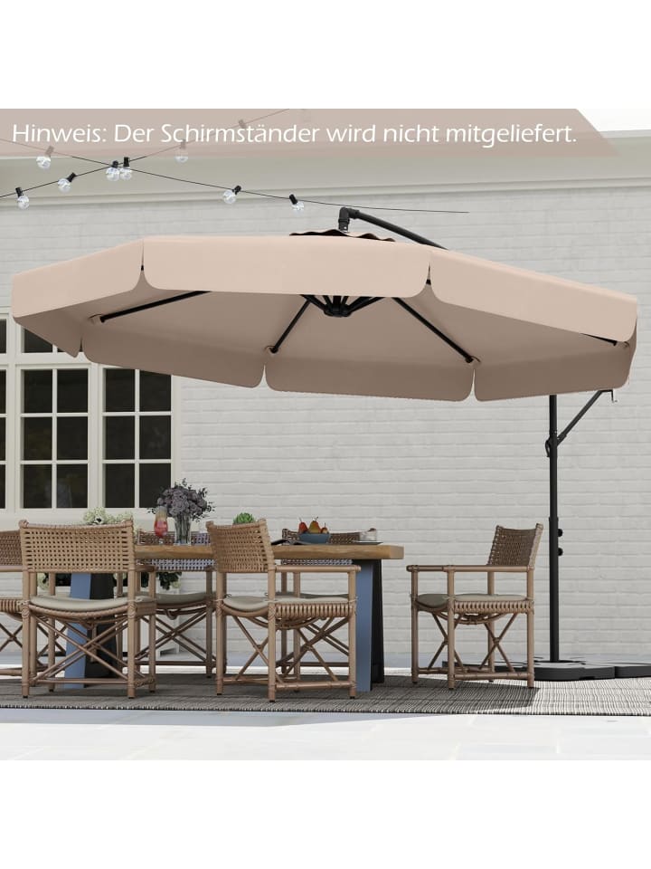 COSTWAY Sonnenschirm 300 cm, inkl. Schutzhülle in Beige günstig kaufen onesize