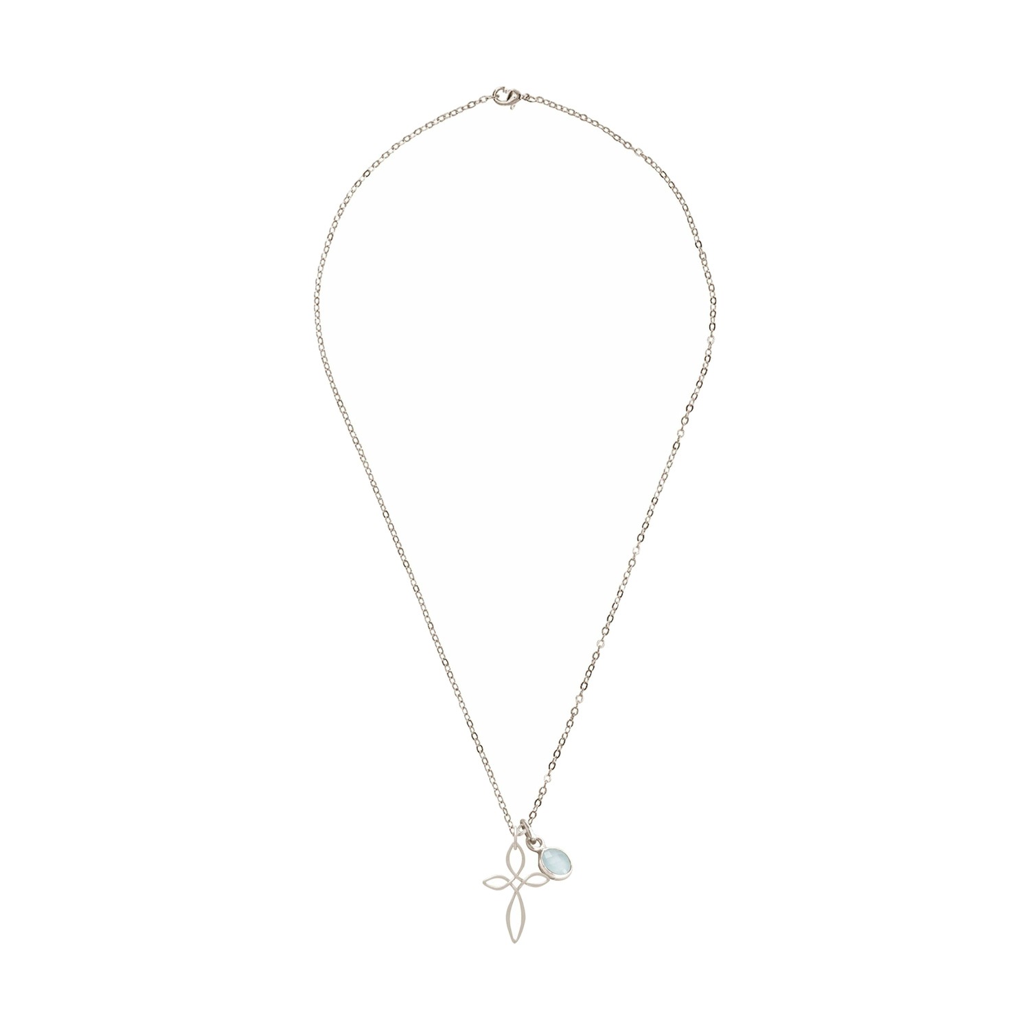 Halskette mit Anhänger 'Keltisches Kreuz - Chalcedon'