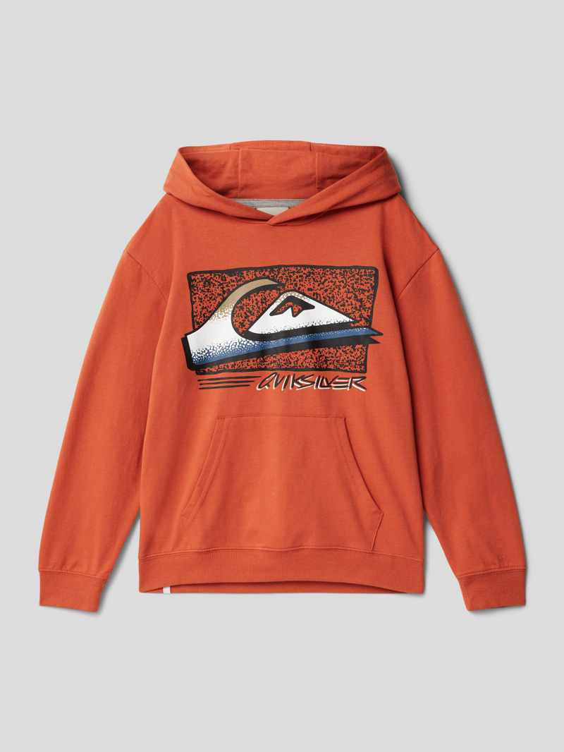 Hoodie mit Label-Print Modell 'FADE' in orange