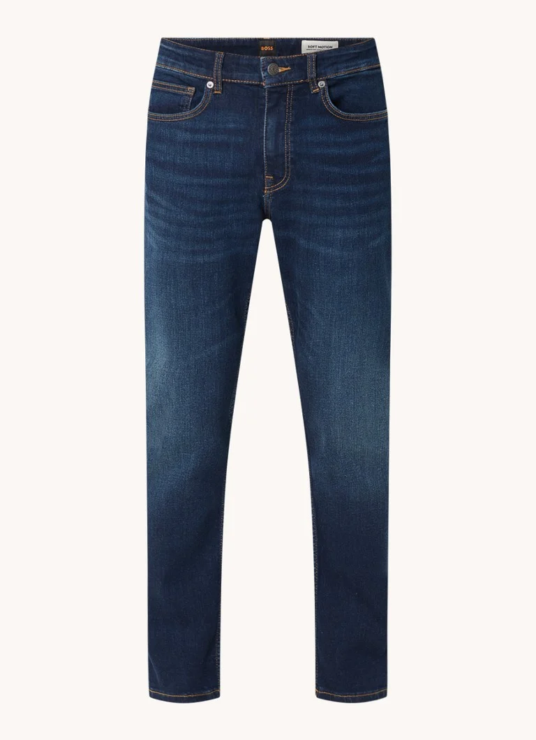 Jeansy HUGO BOSS slim-fit, ciemne wyblaknięcie