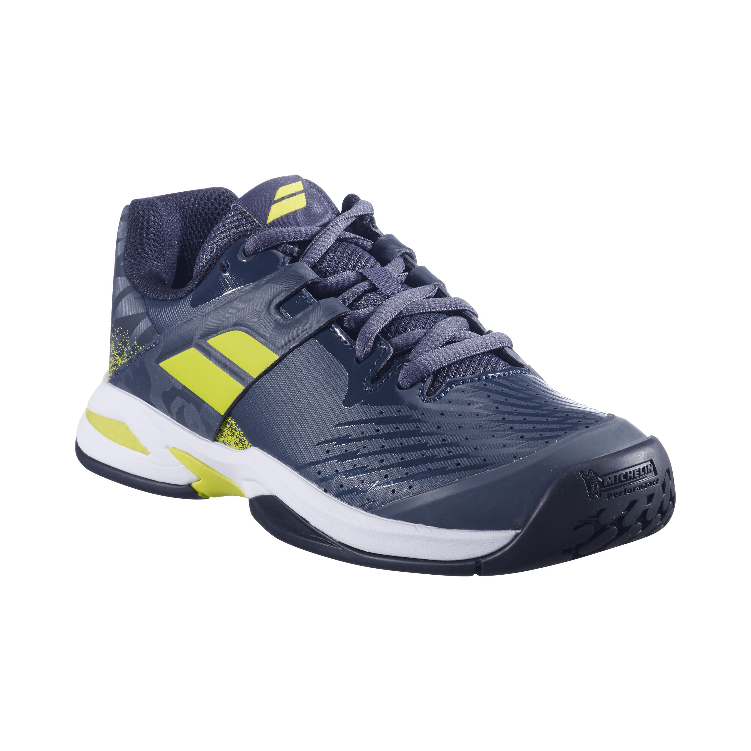 Propulse Allcourtschuh Kinder - Dunkelblau, Neongrün