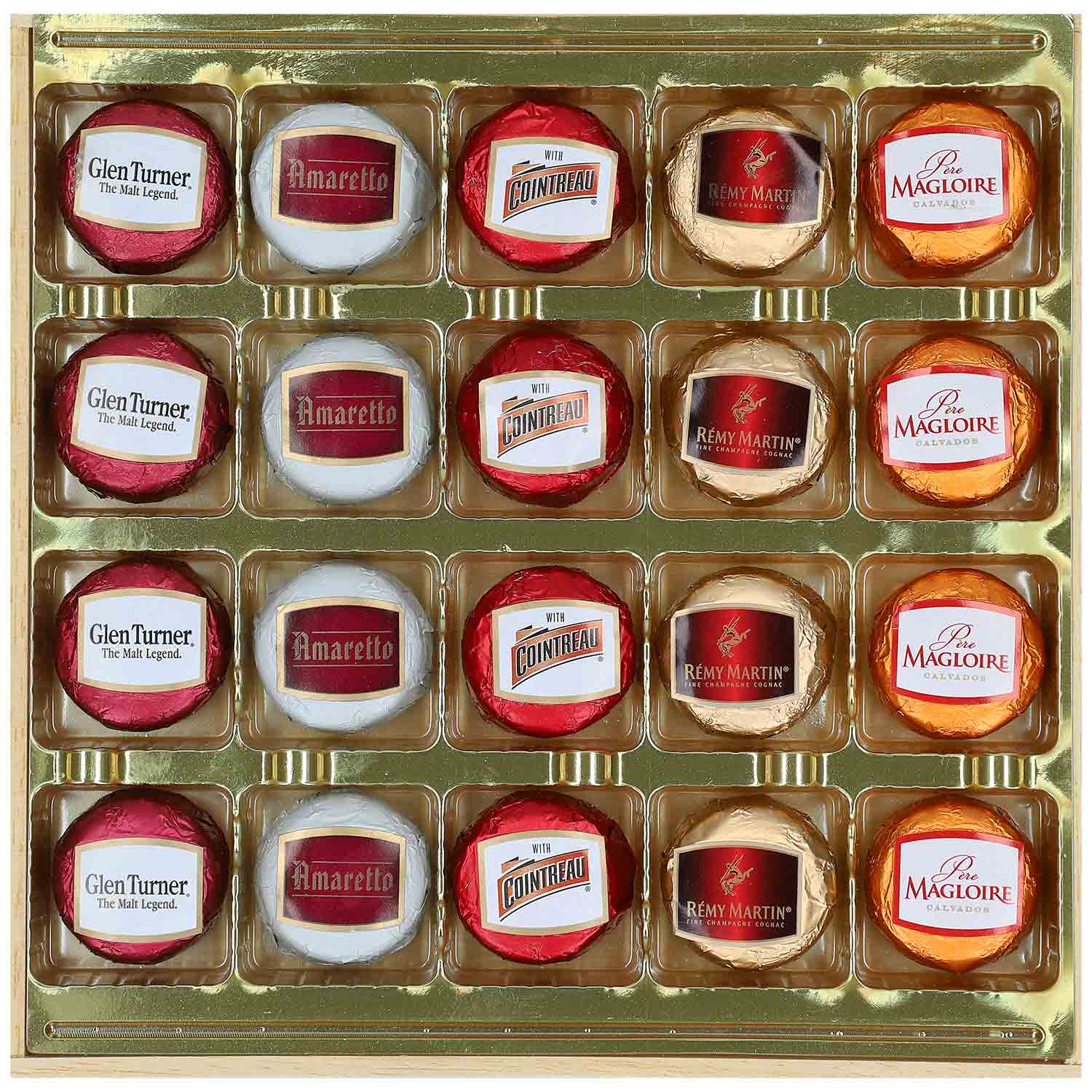 Duc d'O Liqueur Filled Chocolates Holzkiste 250g