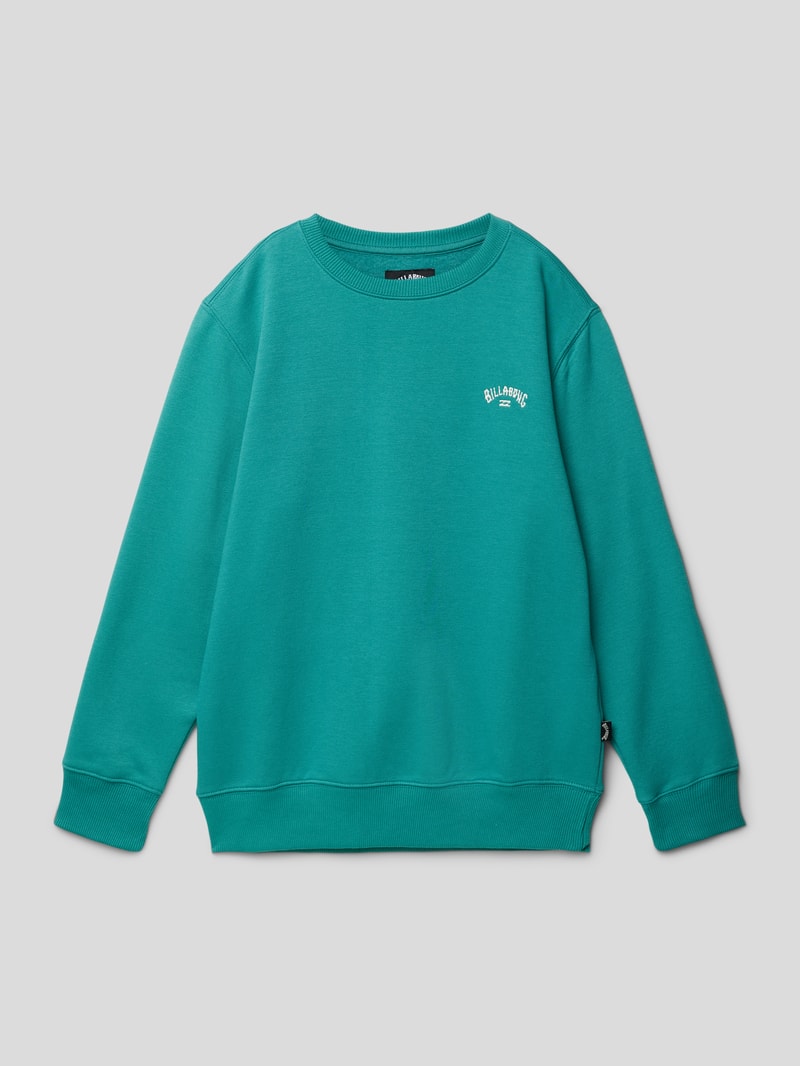 Sweatshirt mit Logo-Stitching Modell 'ARCH' in türkis
