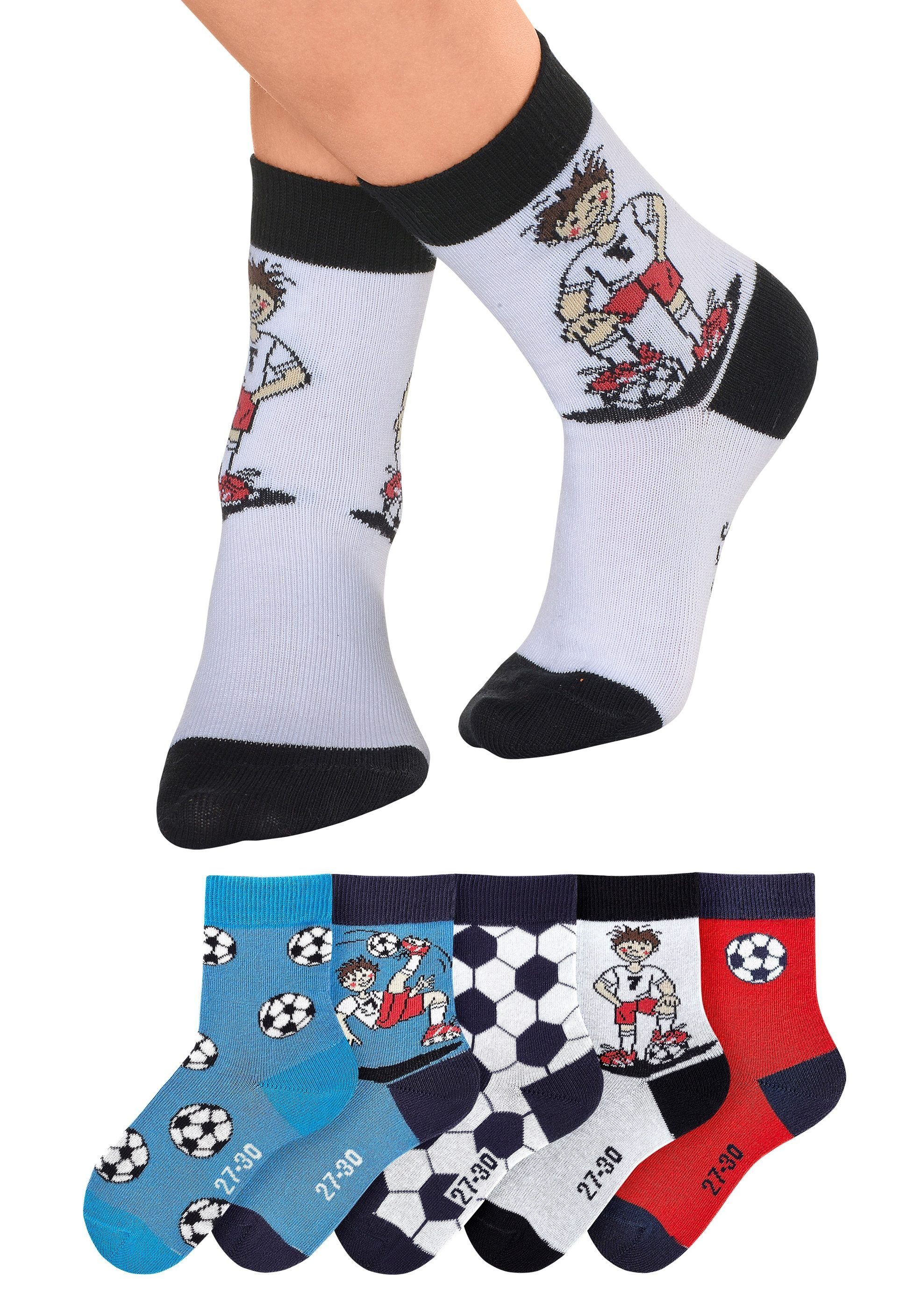 H.I.S Socken (5-Paar) mit Fußballmotiven