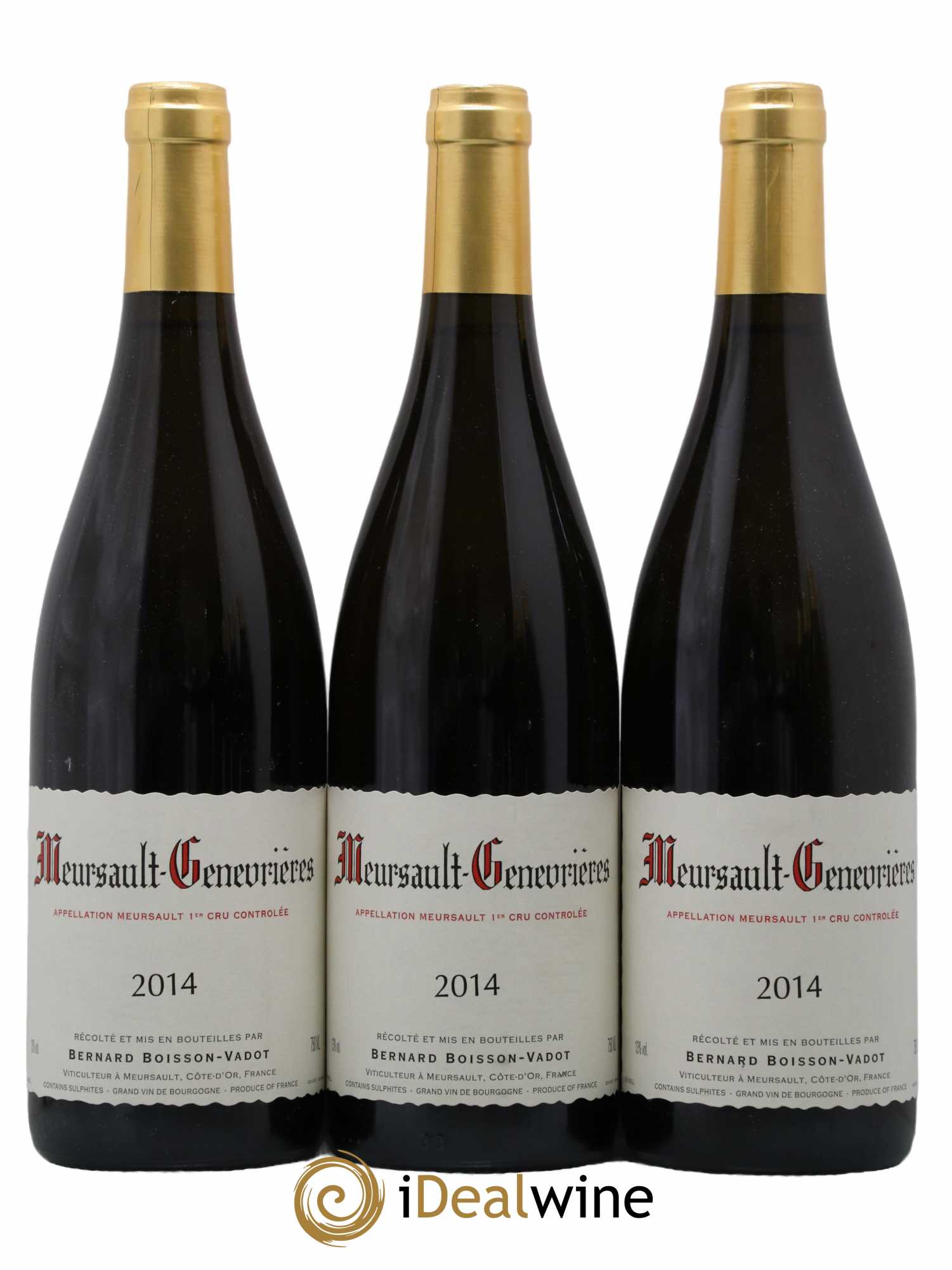 Meursault 1er Cru Genevrières Boisson-Vadot (Domaine)  2014 - Lot de 3 Bouteilles