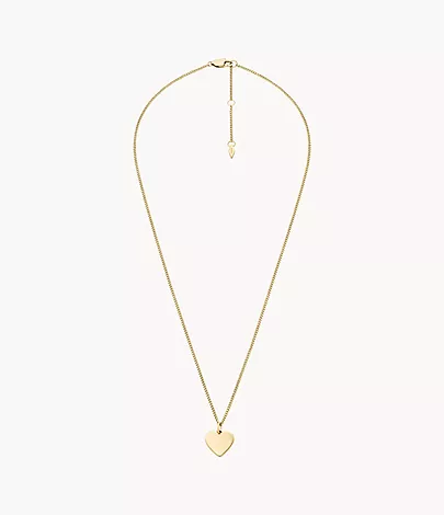 Fossil Kette Drew Heart Edelstahl goldfarben