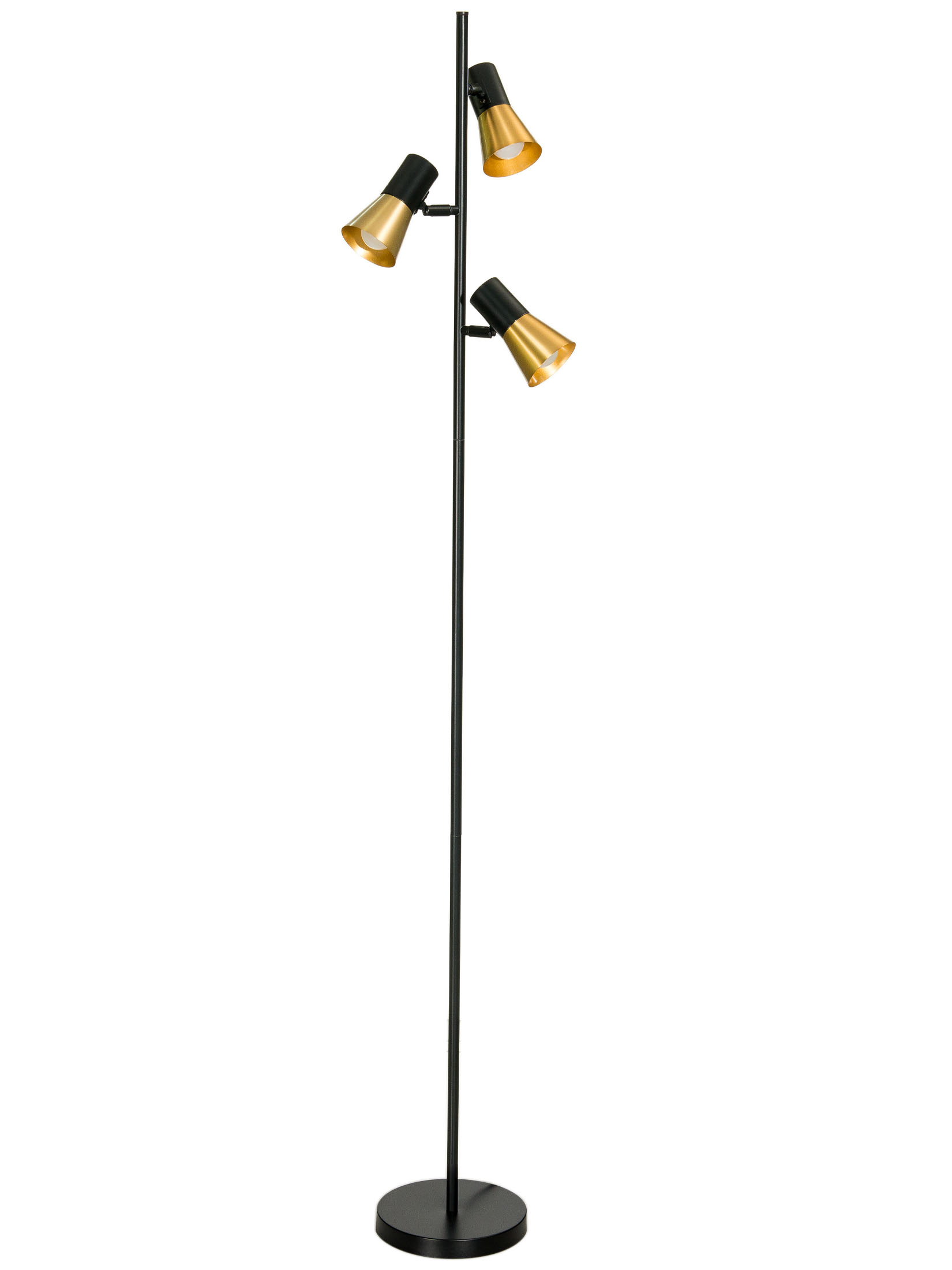 Escat Standleuchte, Satin Brass/Schwarz
