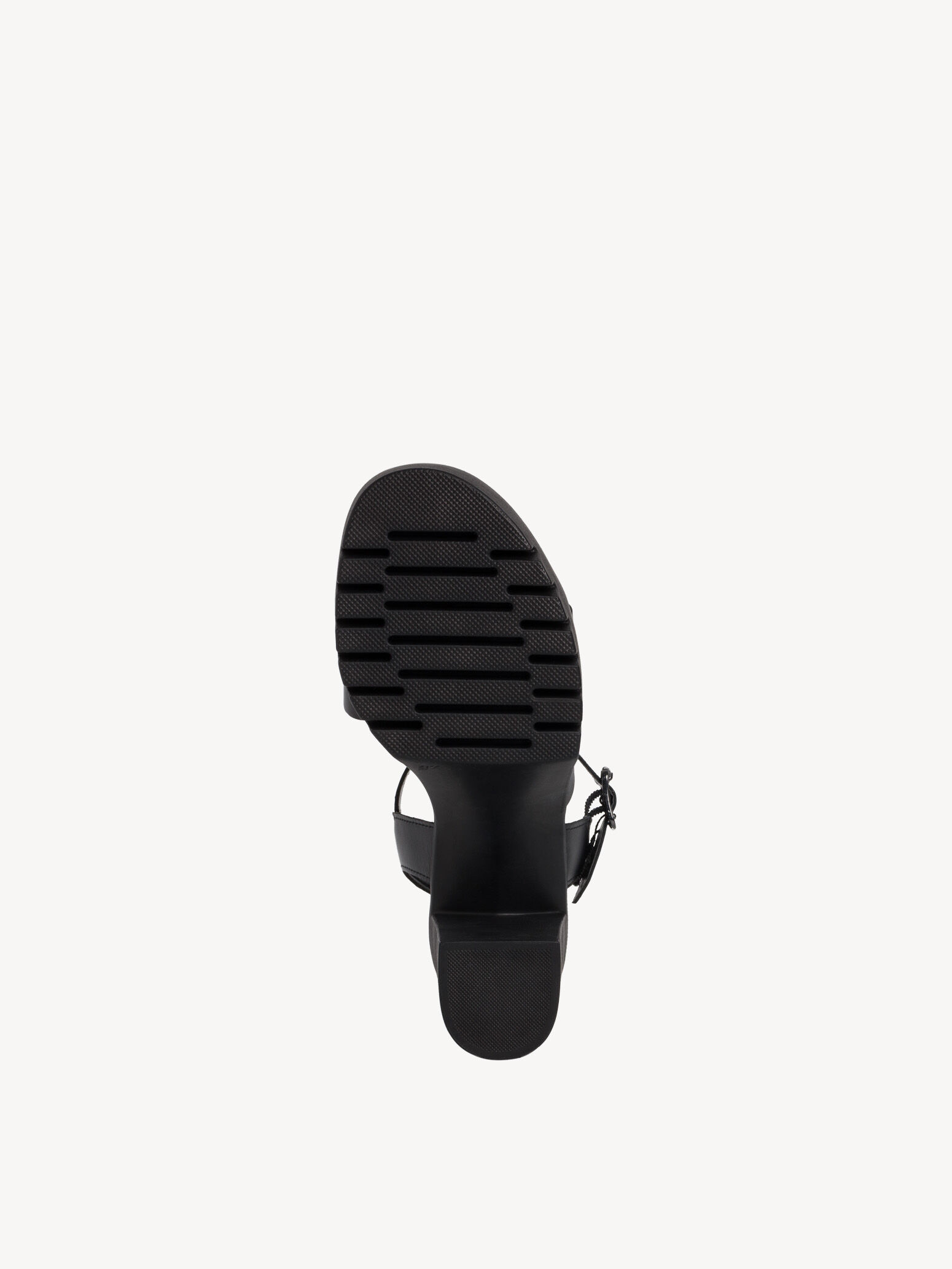 Sandale à talon en cuir - noir