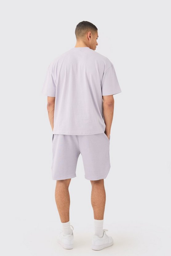 Oversize T-Shirt & gerippte Shorts