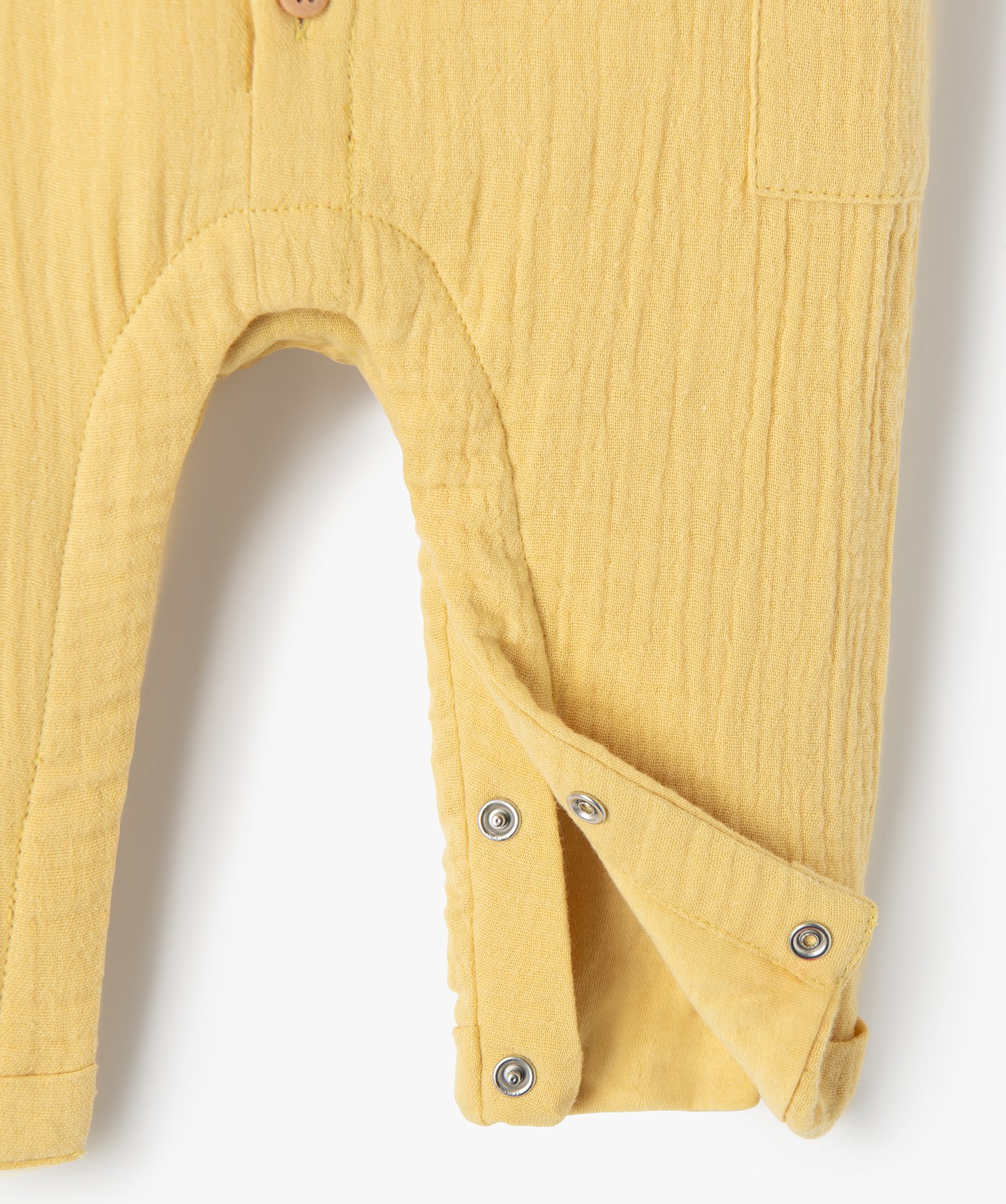 Combinaison bébé en double gaze jaune | GEMO