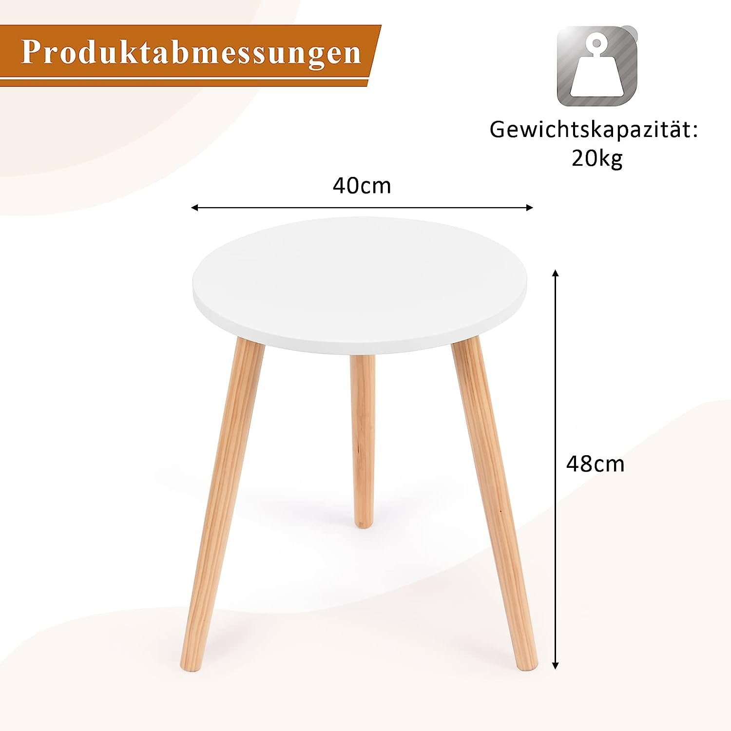 KOMFOTTEU Beistelltisch Couchtisch, kleiner Sofatisch mit Anti-Rutsch-Fußpolster