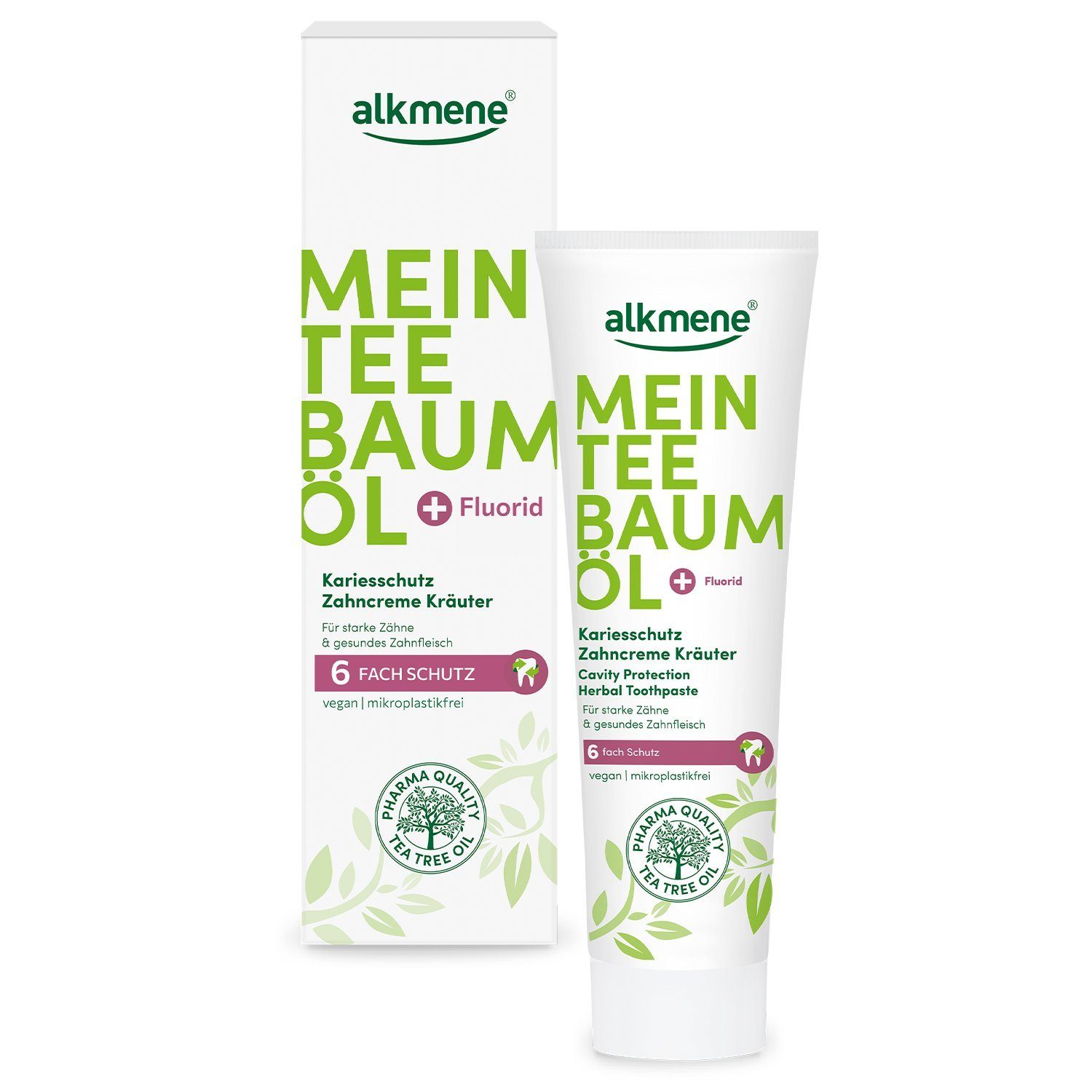 alkmene Zahnpasta Teebaumöl Kariesschutz Zahncreme Kräuter mit 6fach Schutz - Zahnpasta, (1-St)