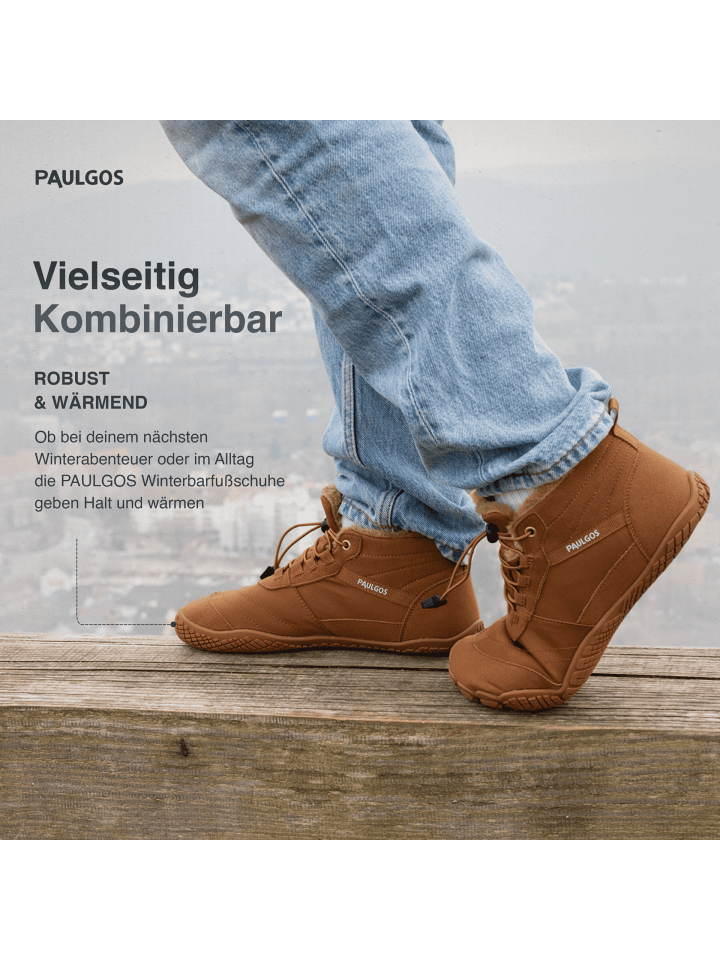 PAULGOS Winterbarfußschuhe, unisex, Größe 37-47 in 3 Farben in Braun günstig kaufen
