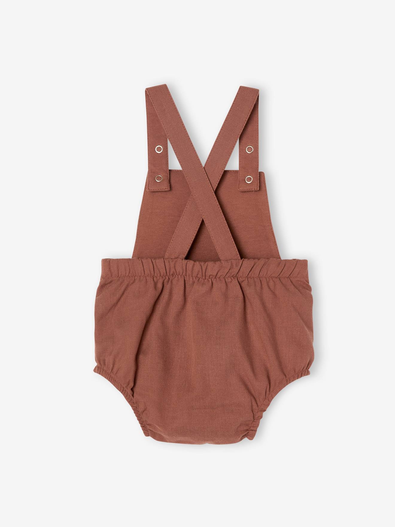 Combinaison bébé naissance forme barboteuse bleu chambray rayé
