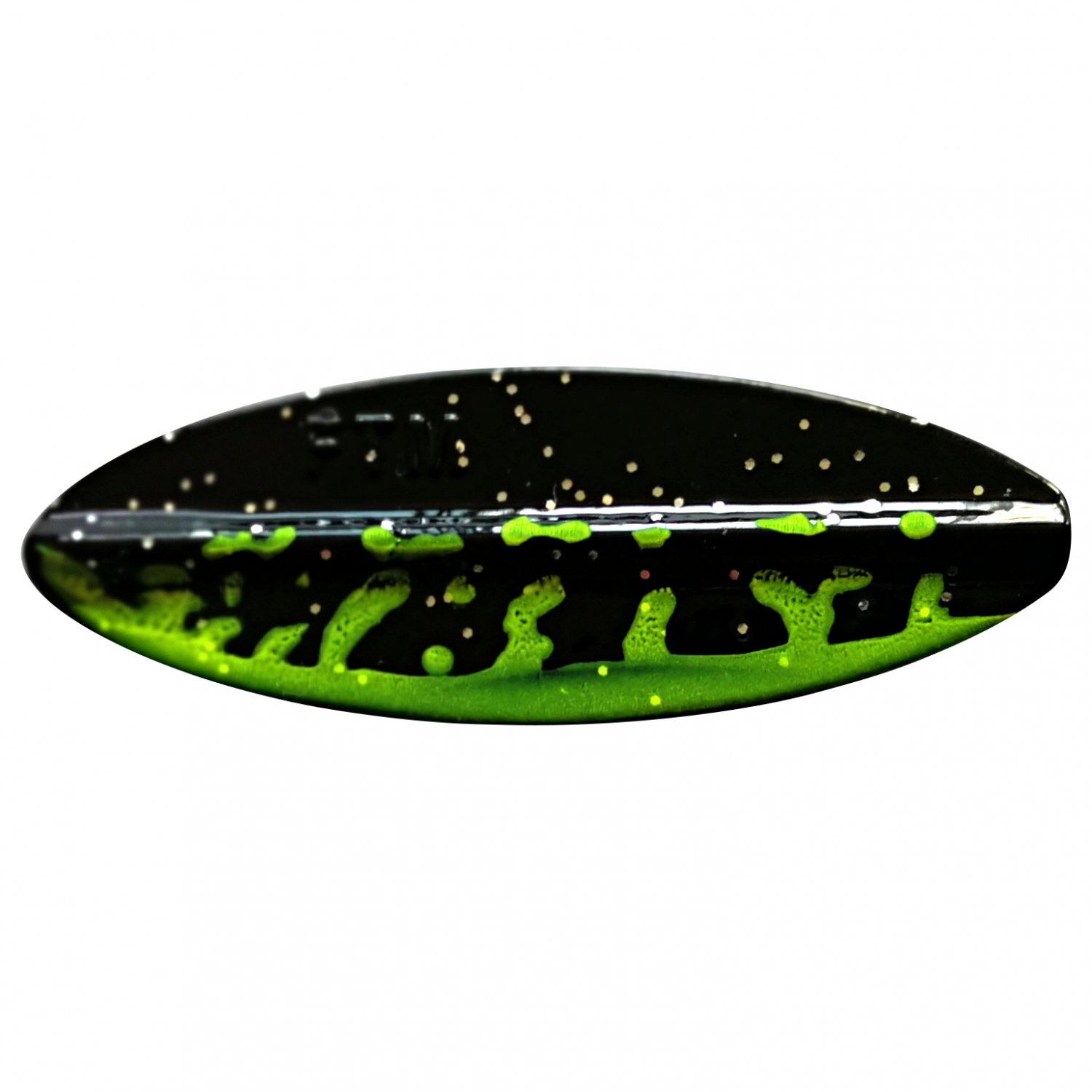 FTM Trout Spoon Fishing Tackle Max Omura Inline (Chartreuse/Schwarz UV)