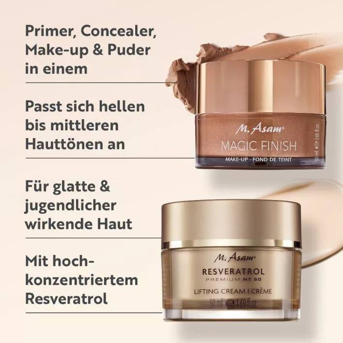MAGIC FINISH Make-up Mousse & RESVERATROL PREMIUM NT50 Lifting Creme