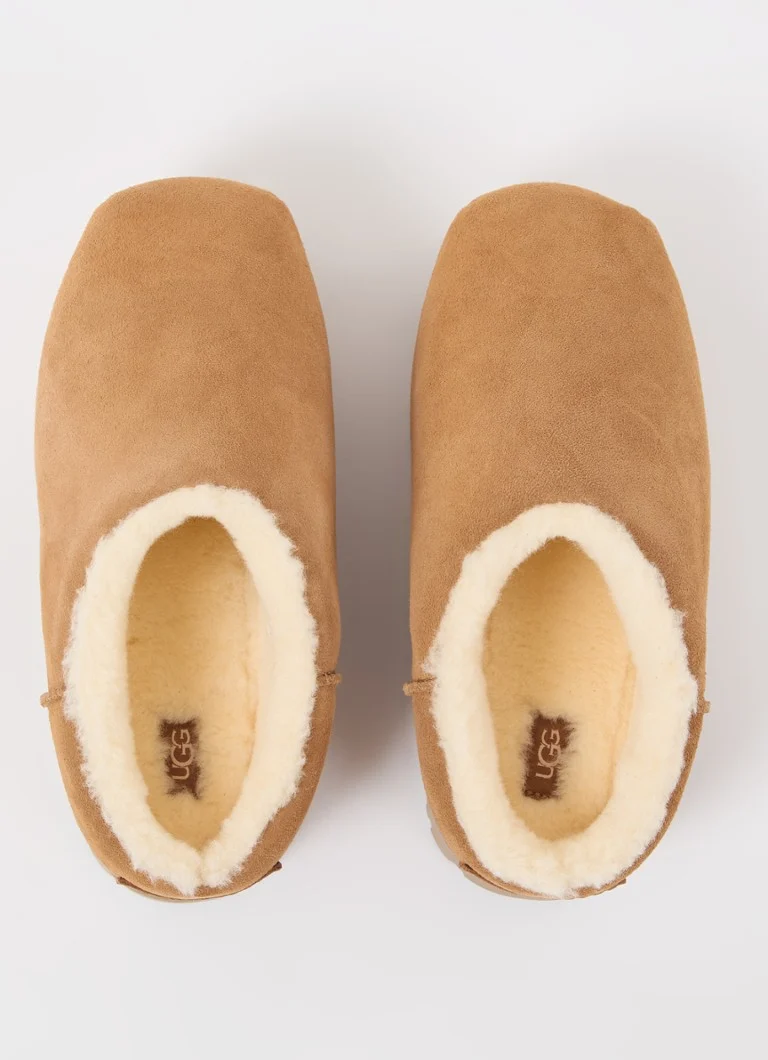 Saboți UGG din piele întoarsă cu talpă plată