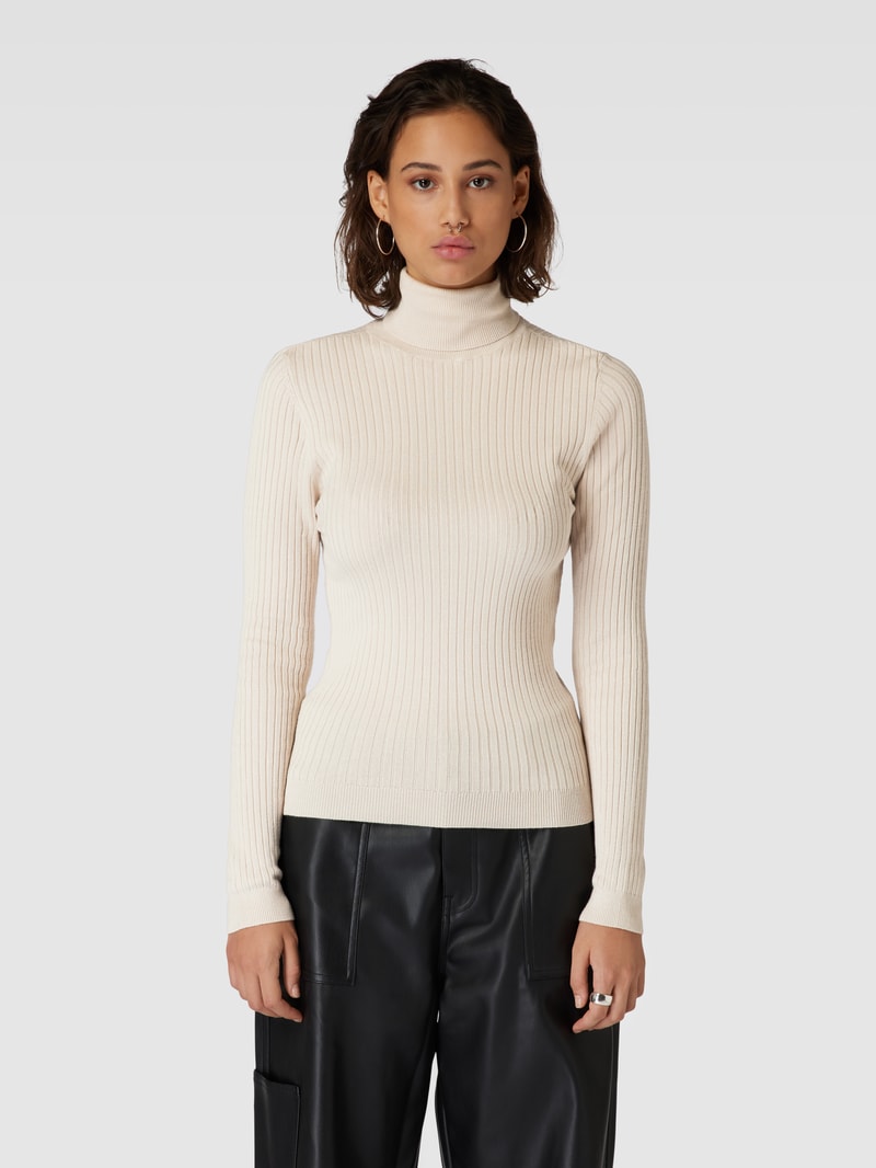 Rollkragenpullover aus Viskose-Mix Modell 'KAROL' in sand