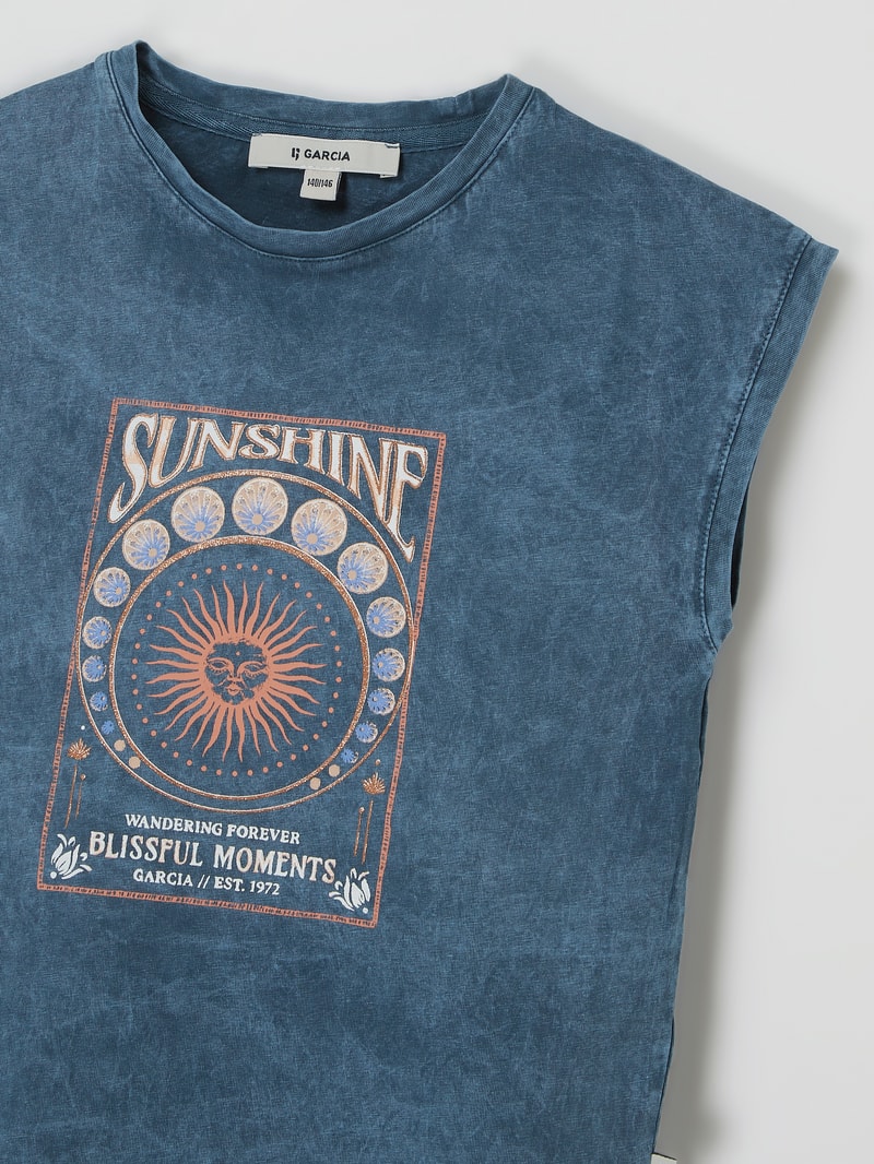 Top mit Print in marineblau
