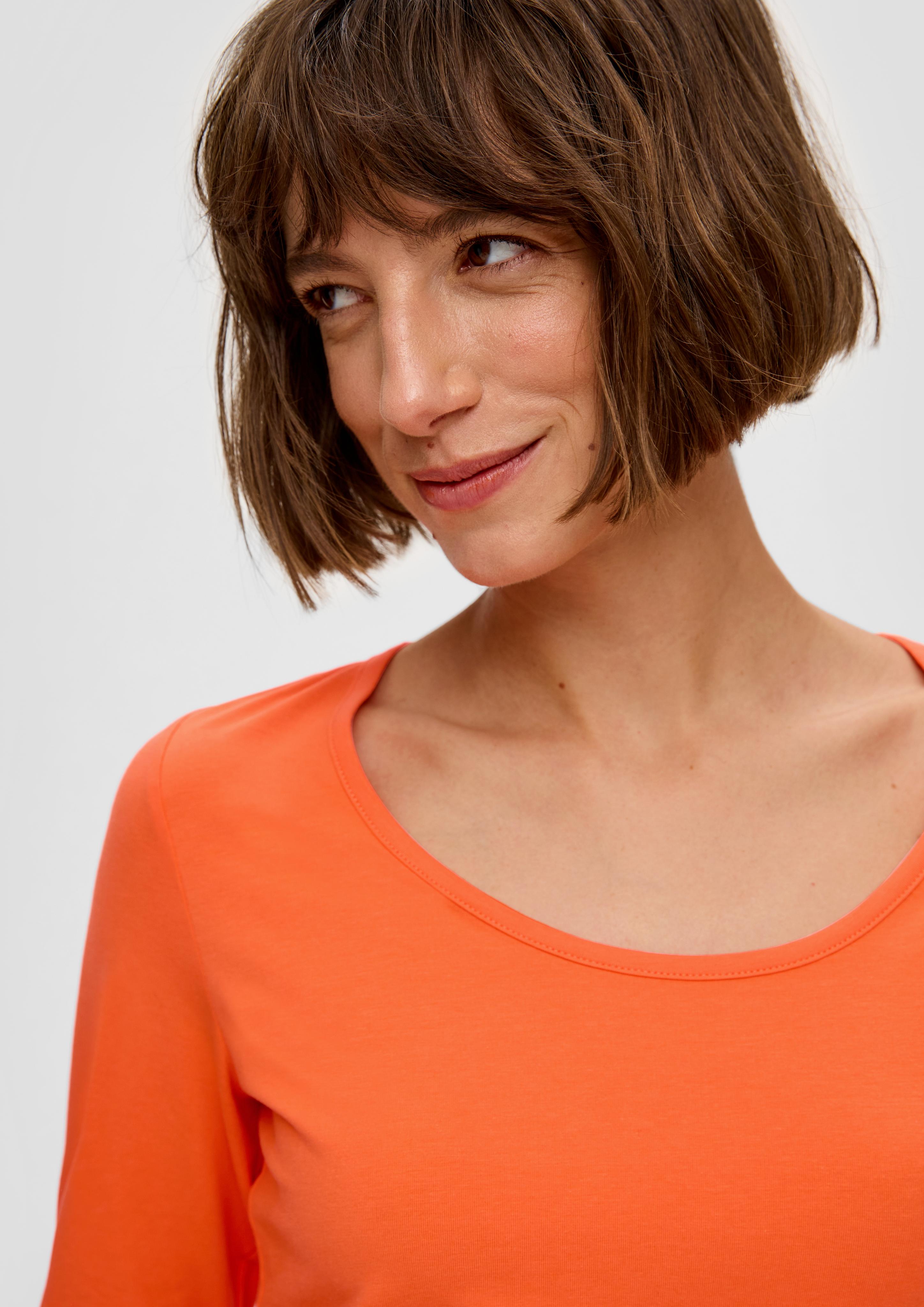 Langarmshirt mit Scoop Neck  2139882-2504