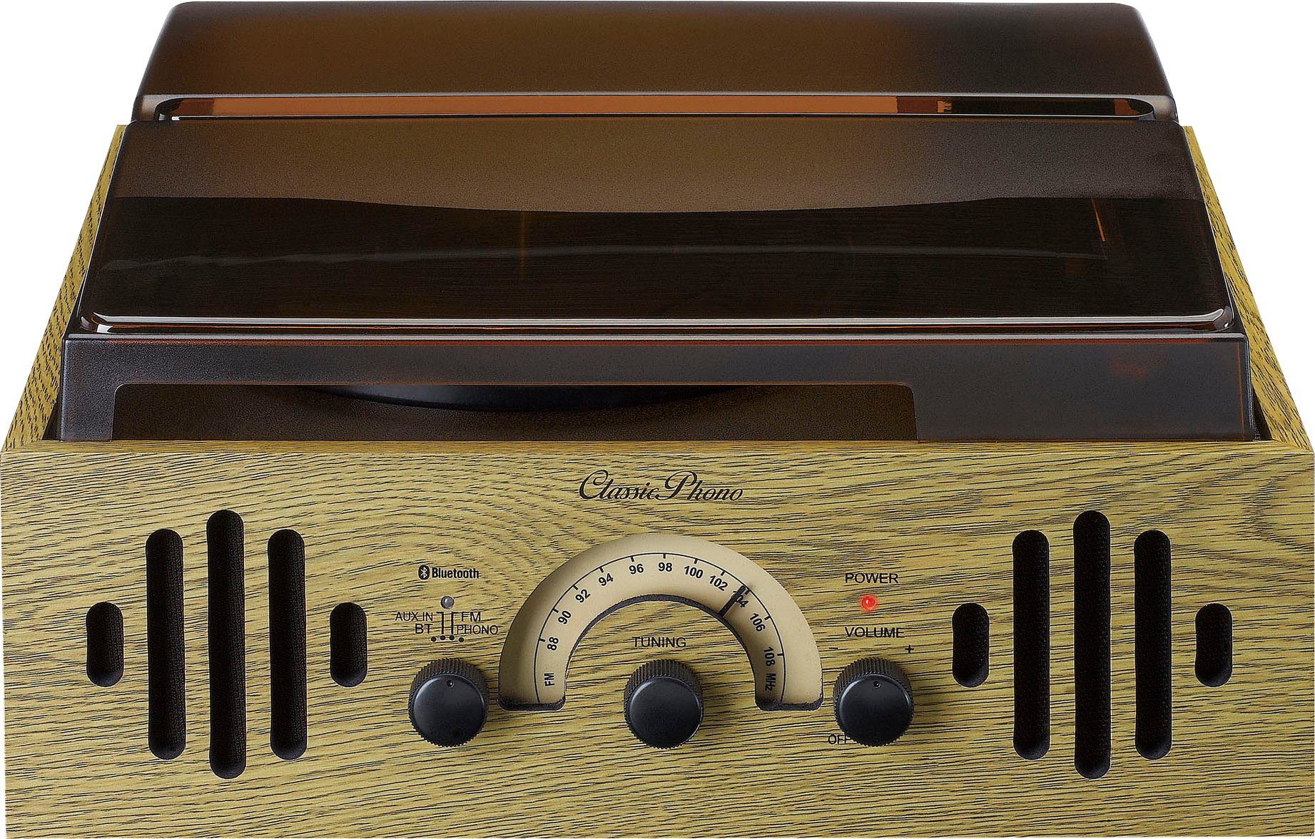 Lenco Classic Phono TT-41OK - Retro Plattenspieler Plattenspieler (Riemenantrieb)