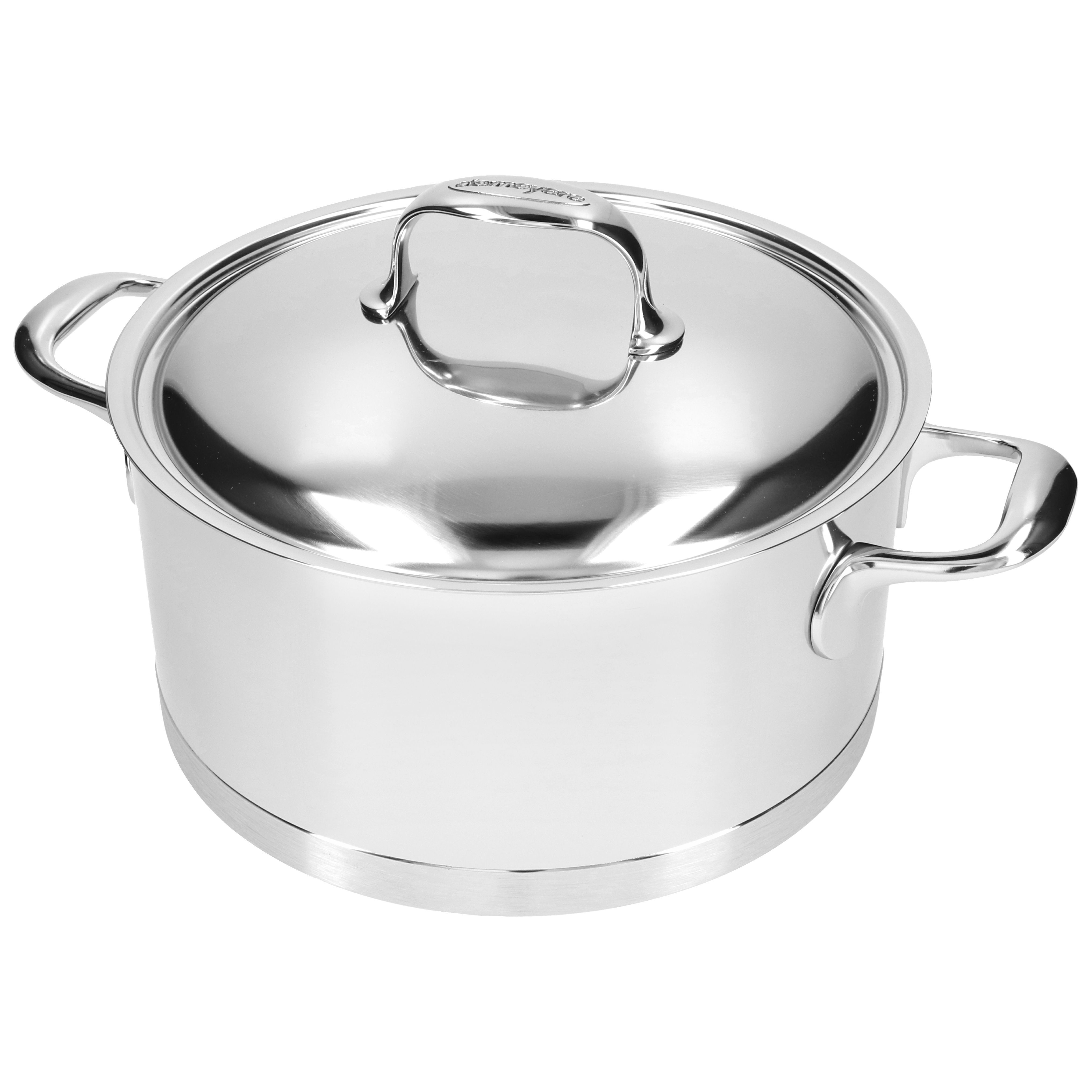 Bratentopf mit Deckel 24 cm, 18/10 Edelstahl