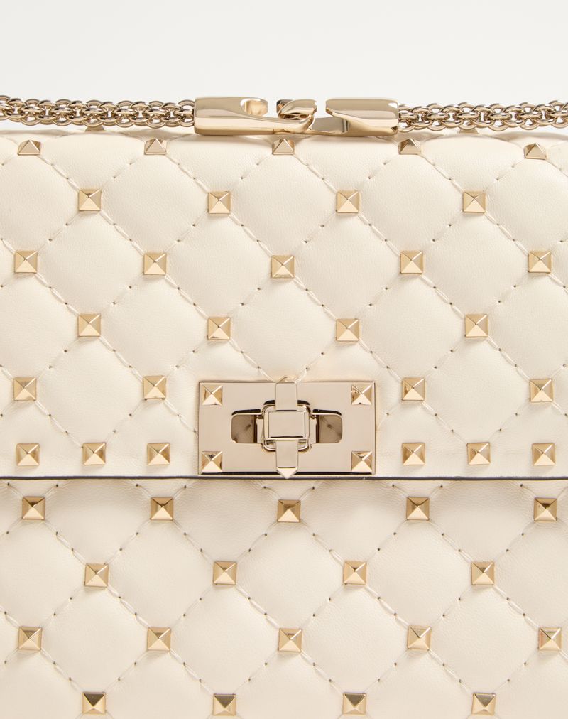 Bolsa média Rockstud Spike em couro napa.