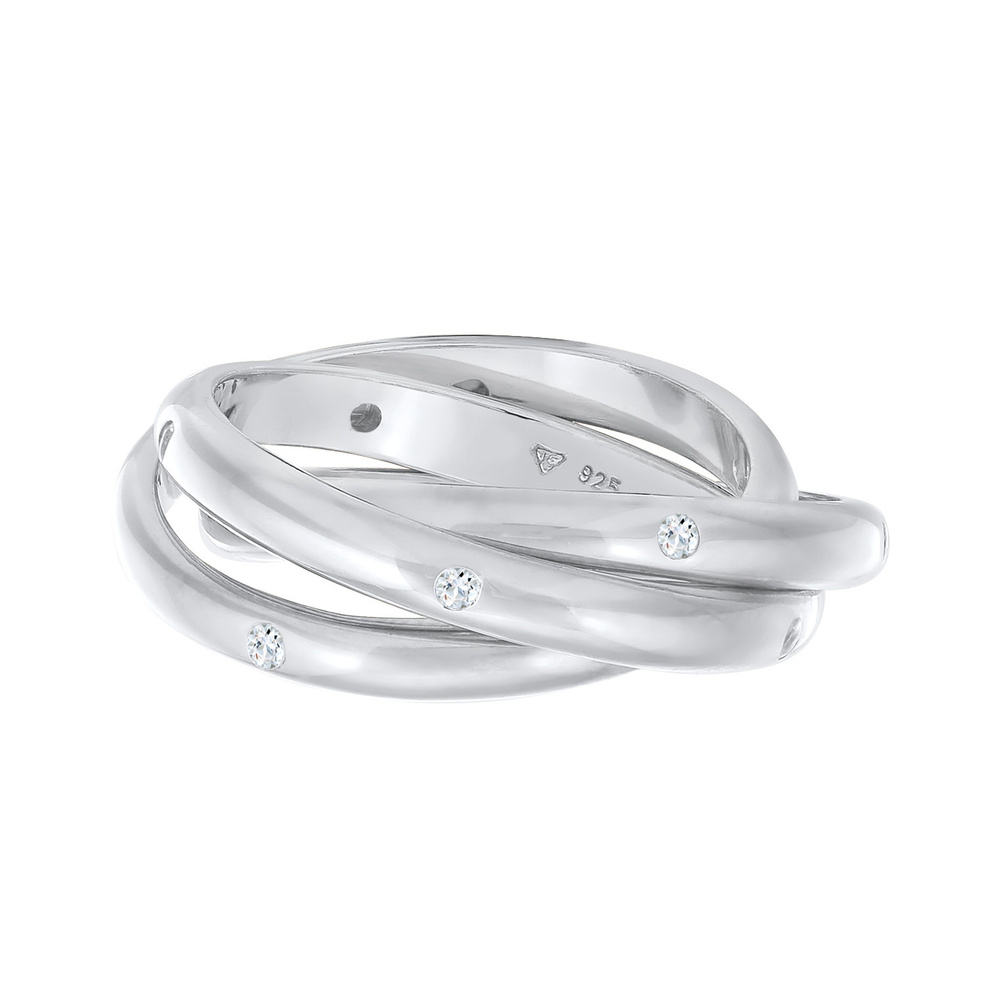 Elli PREMIUM Elli PREMIUM Bague Femmes Basique Trio Enroulement avec Topaze pierre précieuse e Bague
