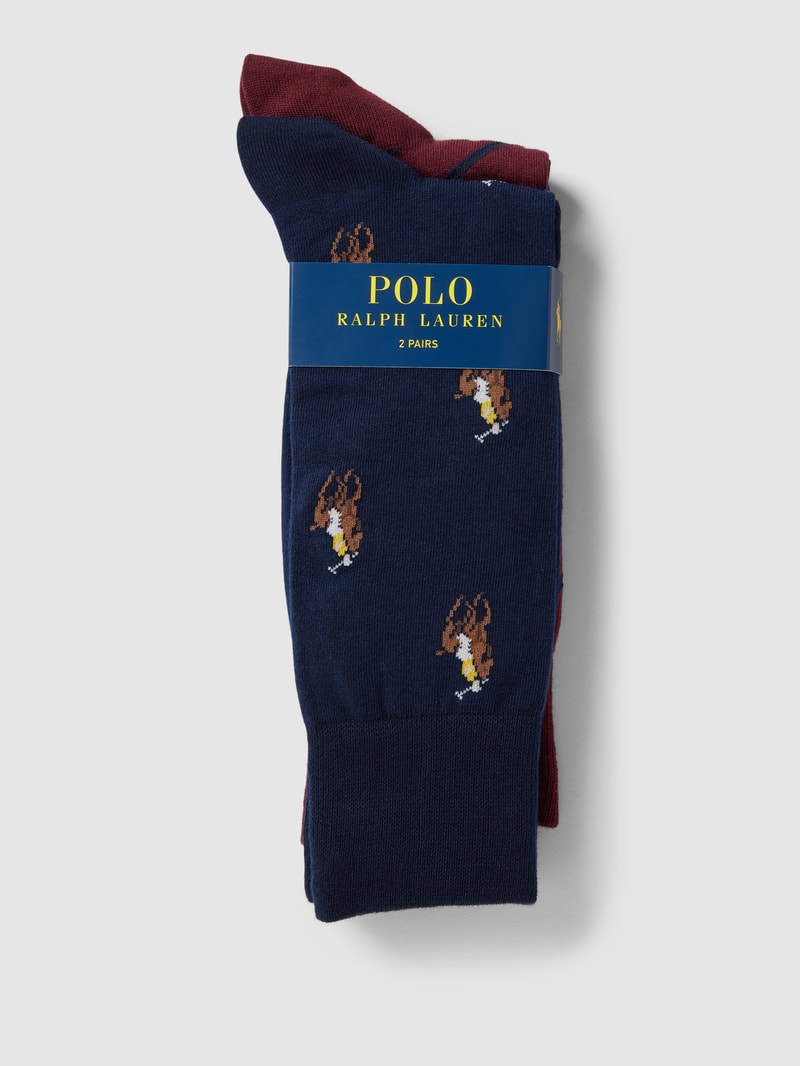 Socken im Allover-Look im 2er-Pack in dunkelblau