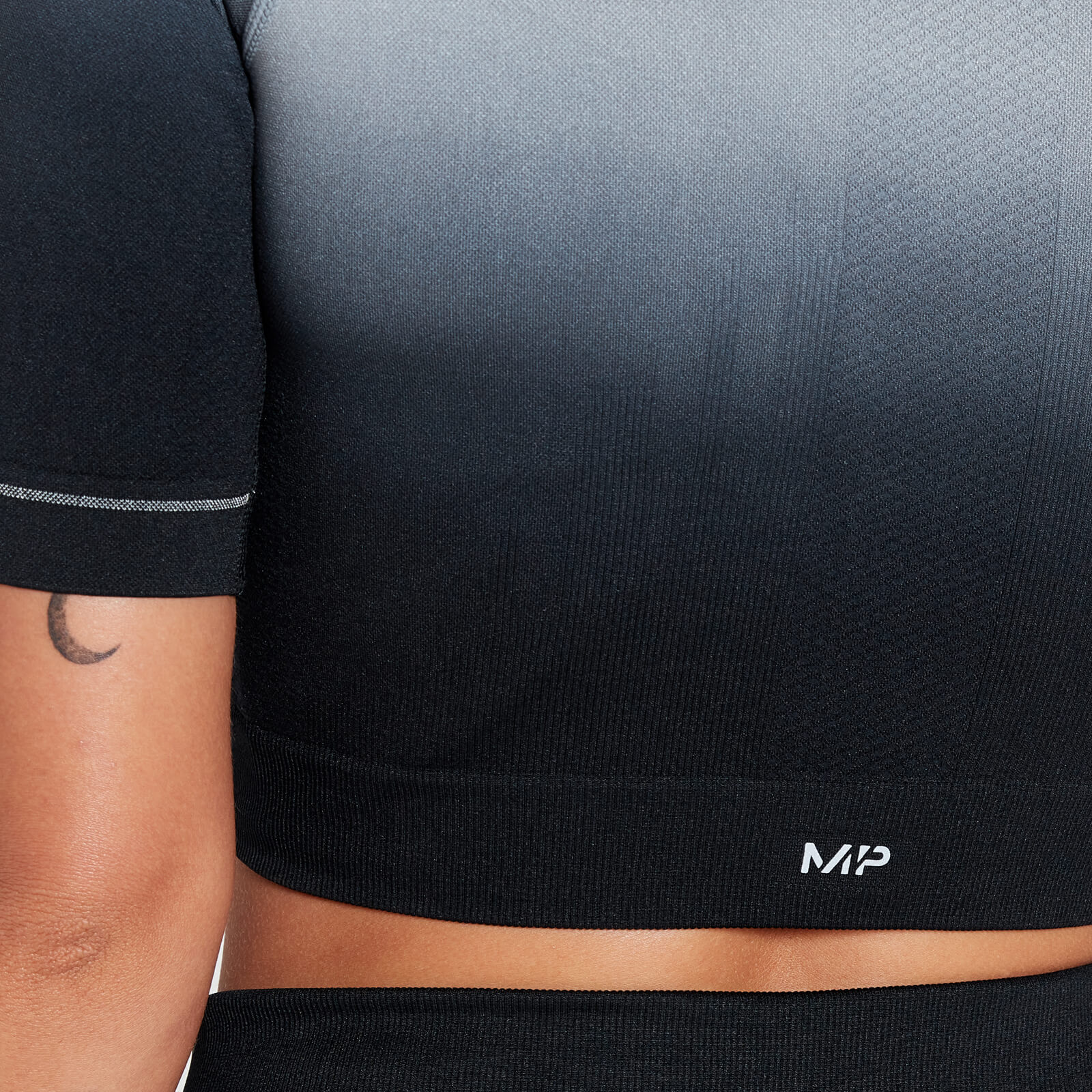 Crop top sans coutures MP Velocity Ultra pour femmes – Noir